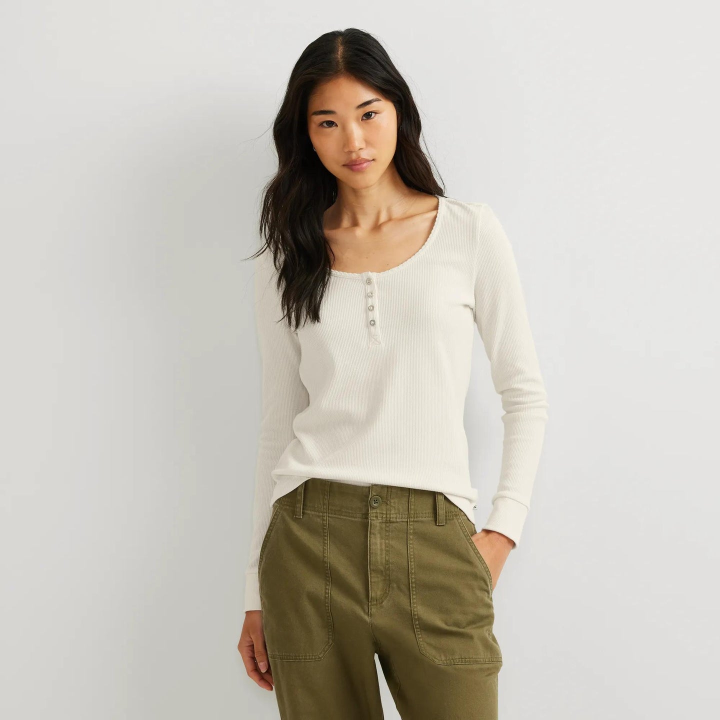 Women's Infinity Thermal Henley-Ivory-Regular-1