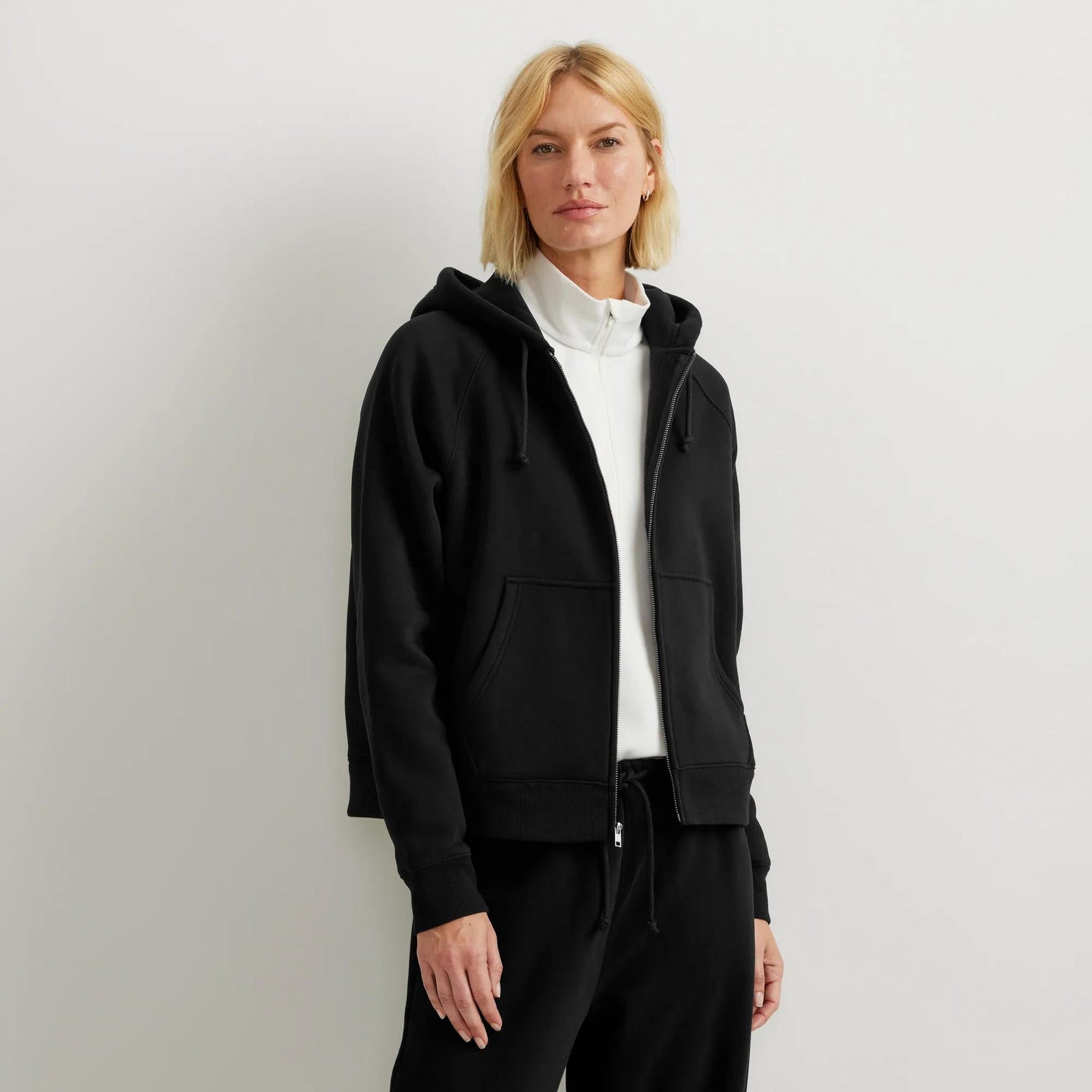Women's Vintage Soft Full-Zip Hoodie-Black-Regular-1