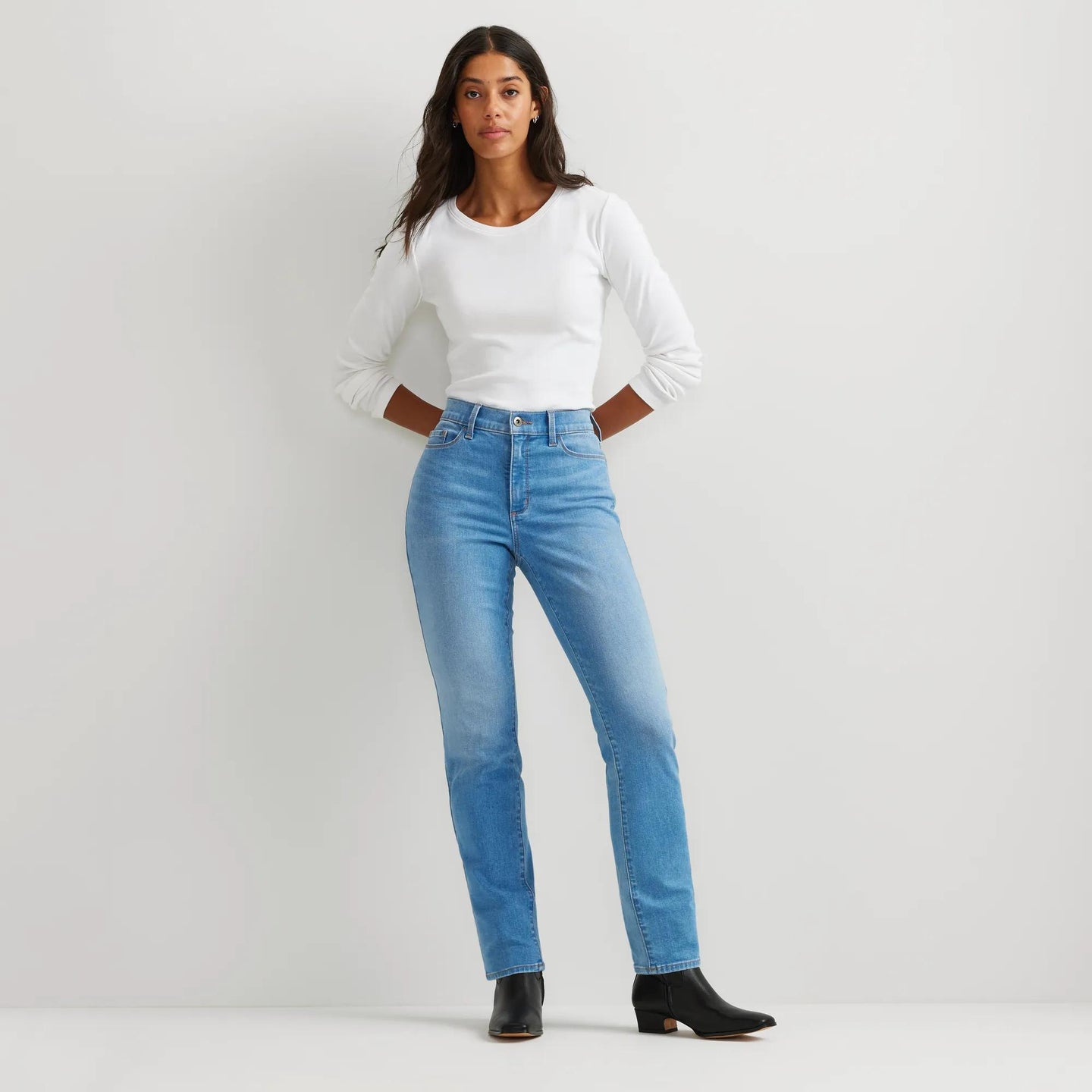 Women's Venture Stretch High-Rise Straight Leg Jeans-Creek-Regular-6