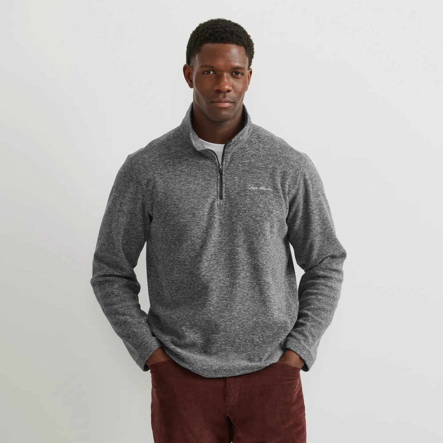 Men's Quest Fleece 1/4-Zip Pullover-Charcoal Htr-Regular-5