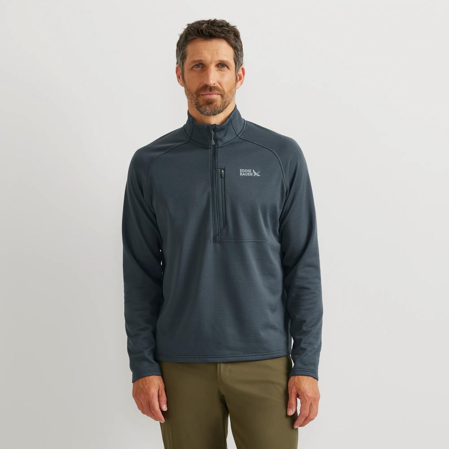 Men's High Route Grid Fleece-Lined 1/2-Zip Pullover-Storm-Regular-6