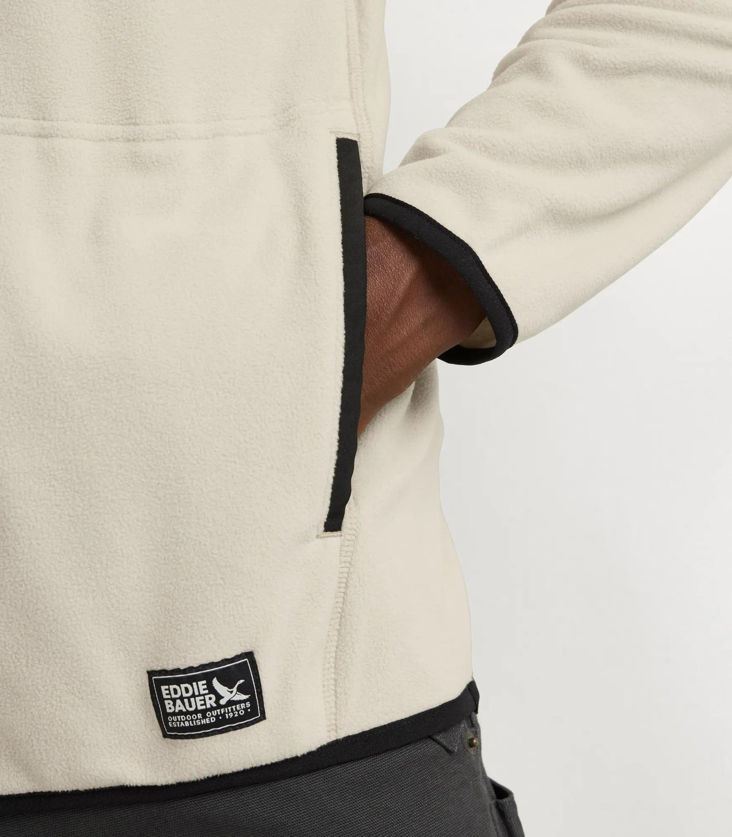 Men's Chutes Fleece Snap Mock Pullover-Ecru-Regular-2