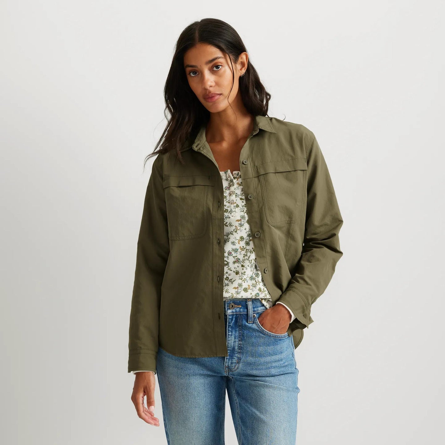 Women's Long-Sleeve Rainier Ripstop Shirt-Alder-Regular-4