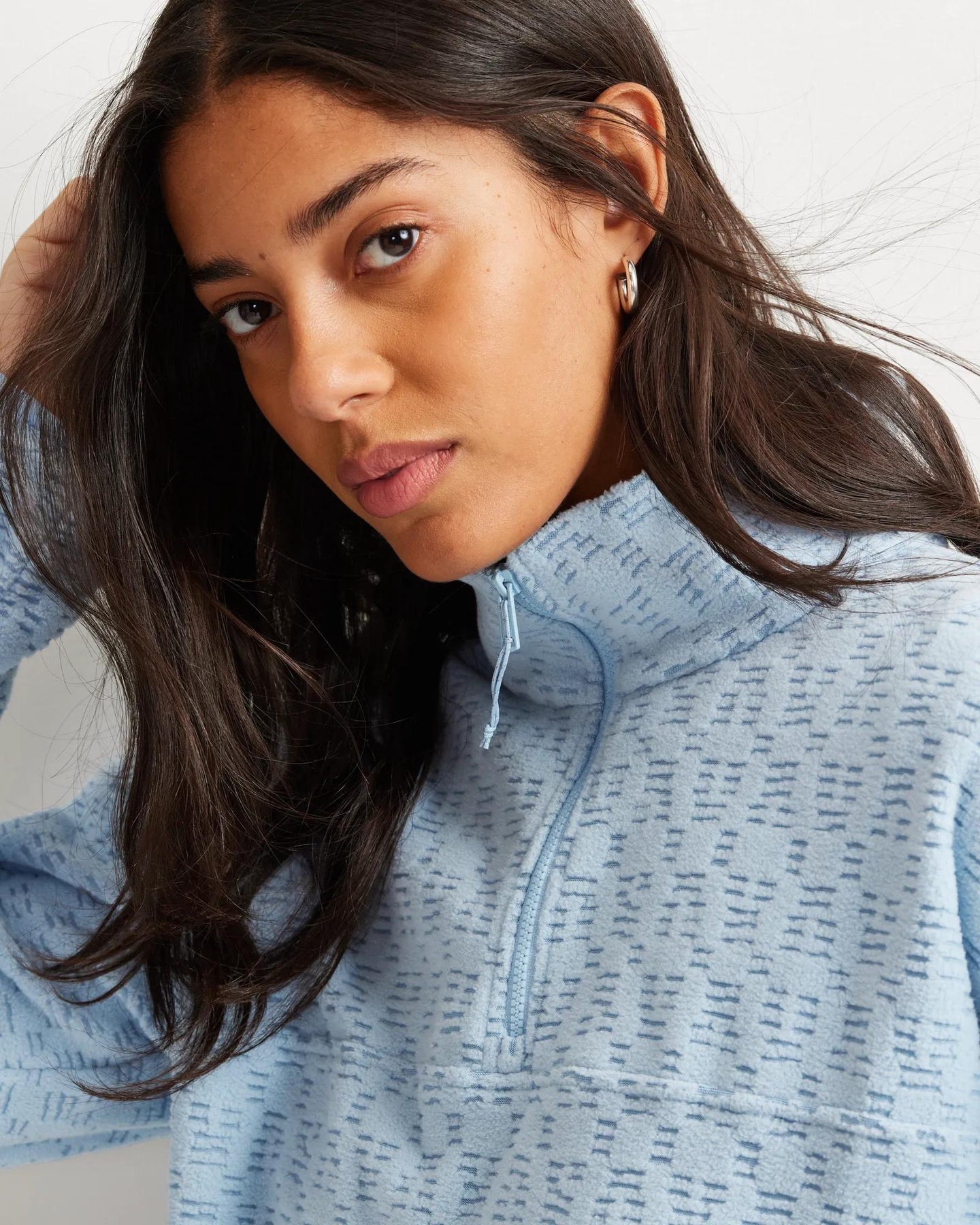 Women's Quest Fleece 2.0 Pullover - Print-Slate Blue-Regular-7