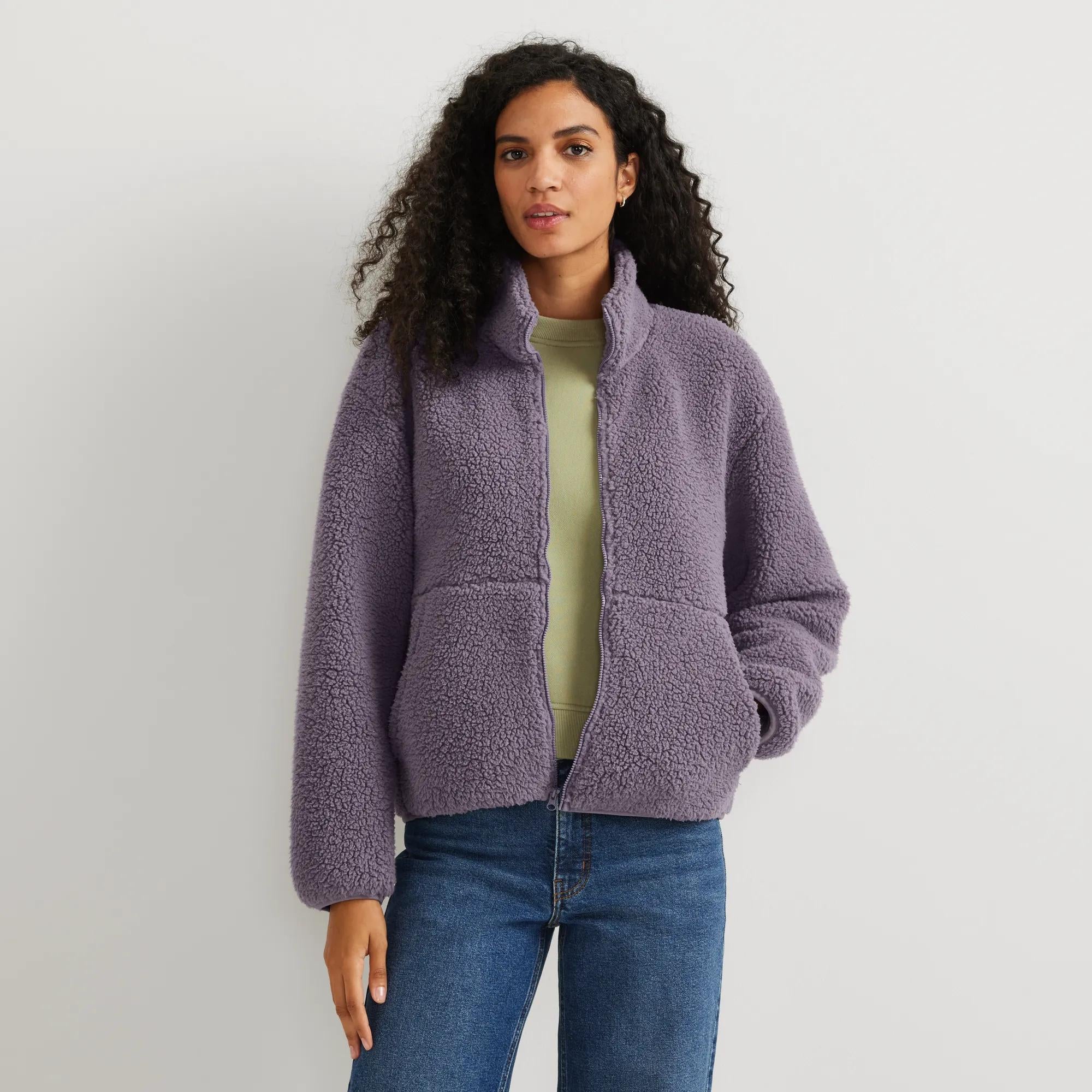 Isadoreサイクルジャケット ブルーパープル/バーガンディ Eddie Bauer Women's Chill Out Fleece Full-Zip