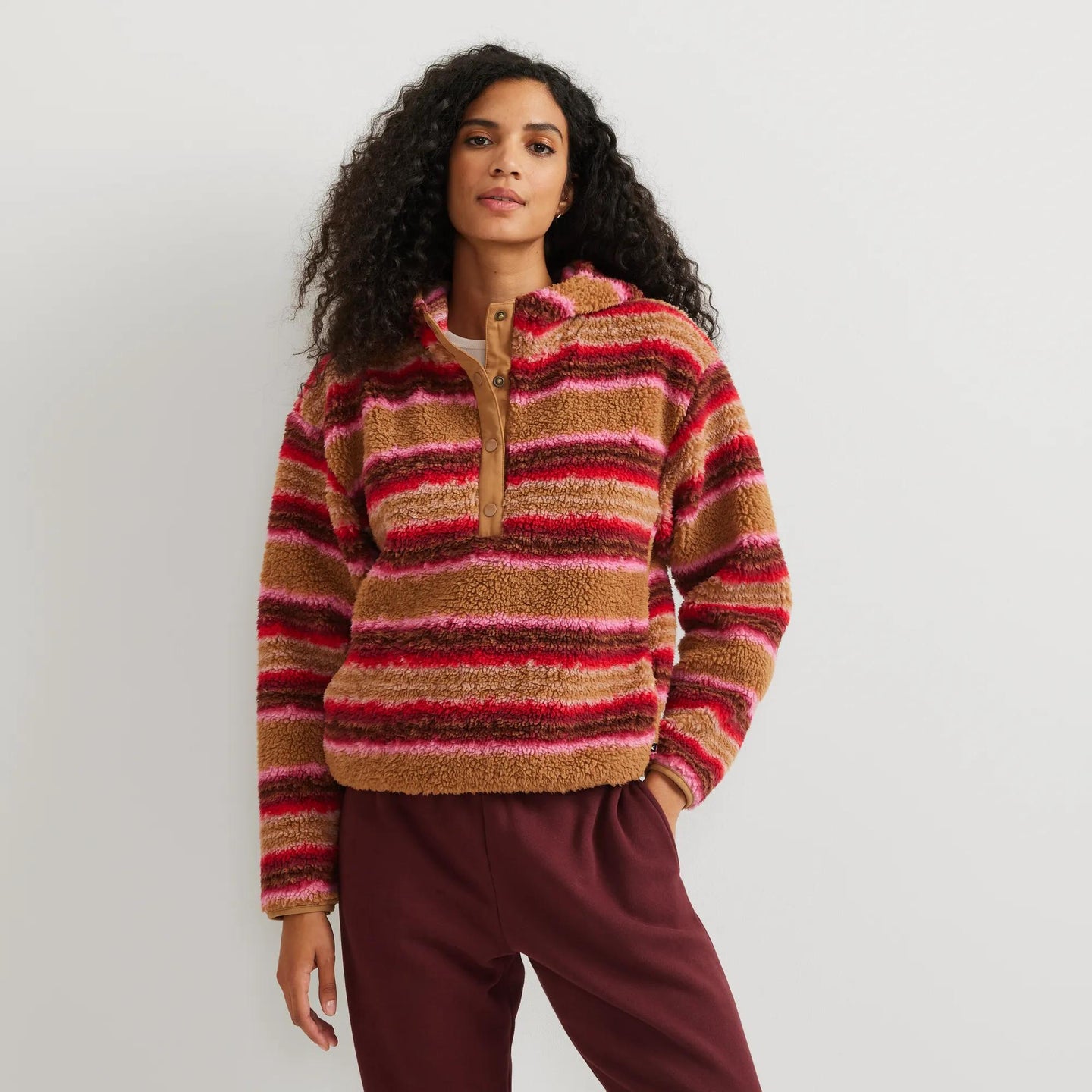 Women's Chill Out Fleece Hoodie-Berry-Regular-1