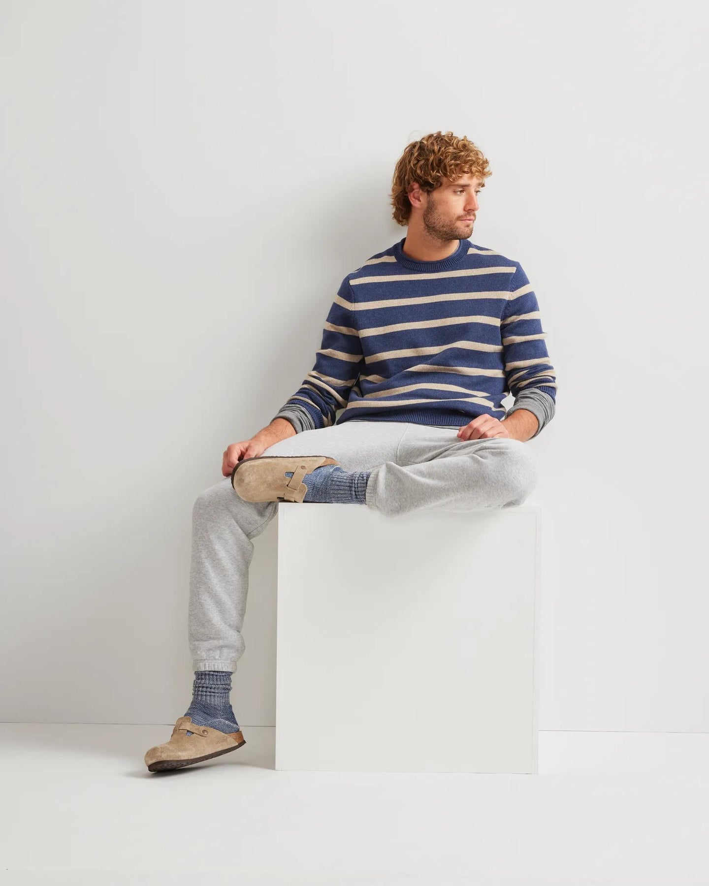 Men's Vintage Soft Classic Fit Jogger Sweatpants-Htr Gray-Regular-2