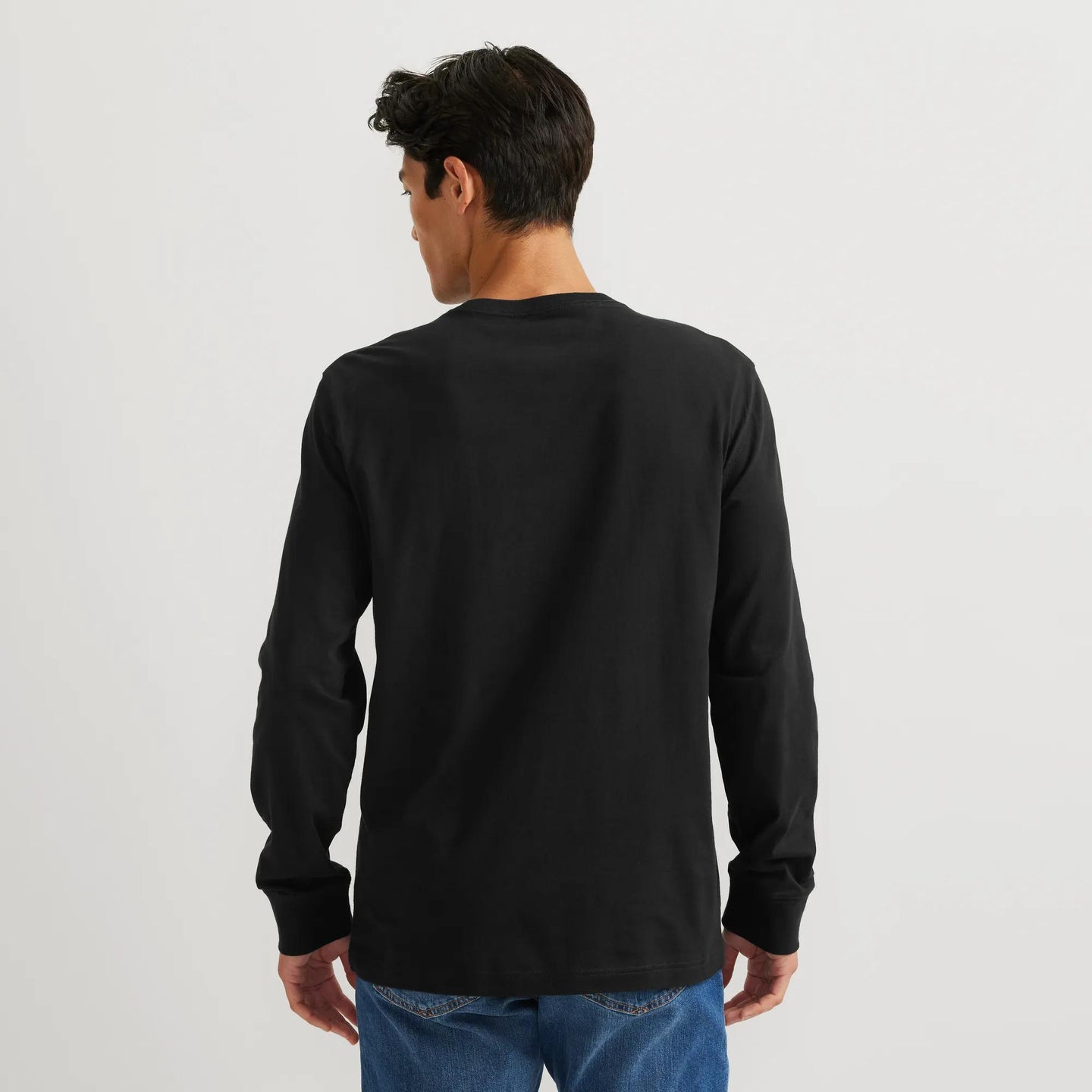 Men's Legend Wash 100% Cotton Long-Sleeve Classic T-Shirt-Black-Regular-6