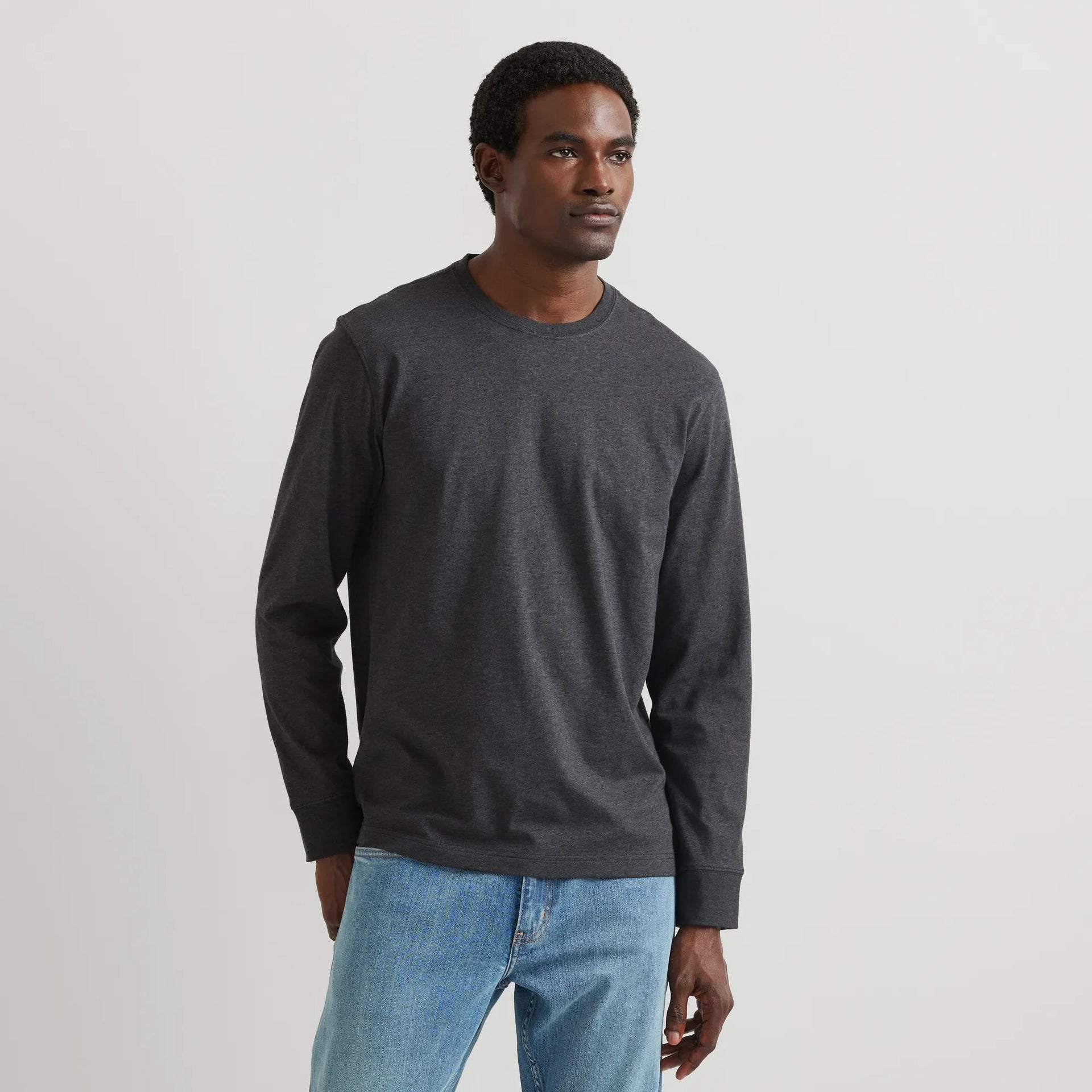 T-shirt classique en coton à manches longues Eddie Bauer pour homme