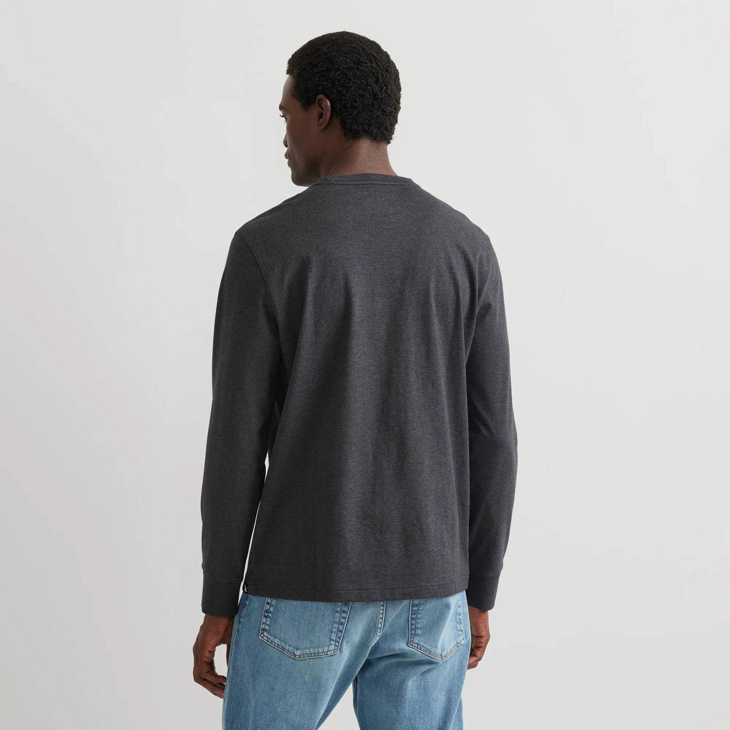 Men's Legend Wash 100% Cotton Long-Sleeve Classic T-Shirt-Dk Charcoal Htr-Regular-7