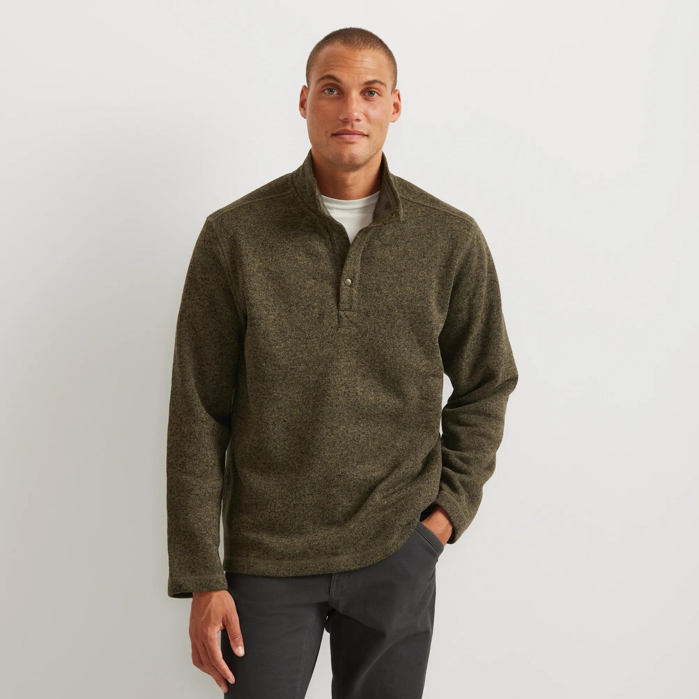 Men's Radiator Fleece 2.0 Snap Mock Pullover-Dk Fatigue-Regular-3