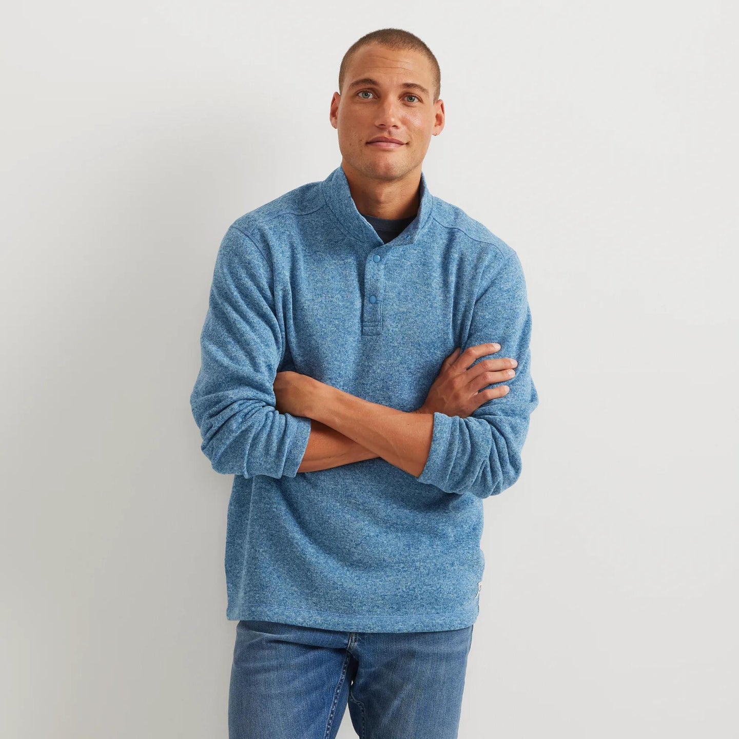 Men's Radiator Fleece 2.0 Snap Mock Pullover-Tile Blue-Regular-1