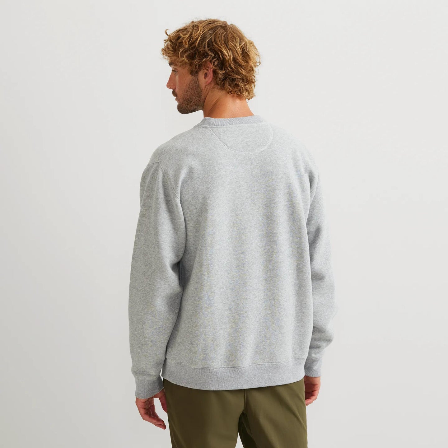 Men's Vintage Soft Crew Sweatshirt-Htr Gray-Regular-1