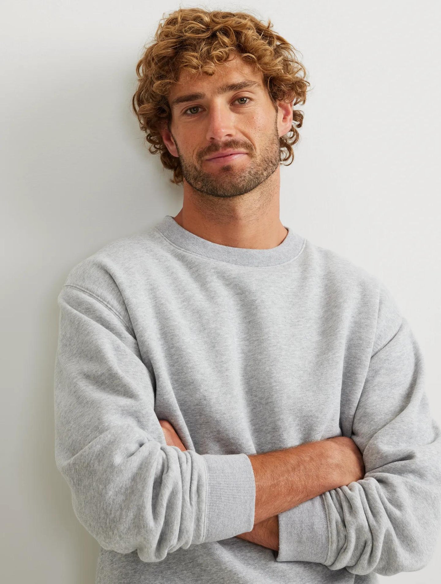 Men's Vintage Soft Crew Sweatshirt-Htr Gray-Regular-2