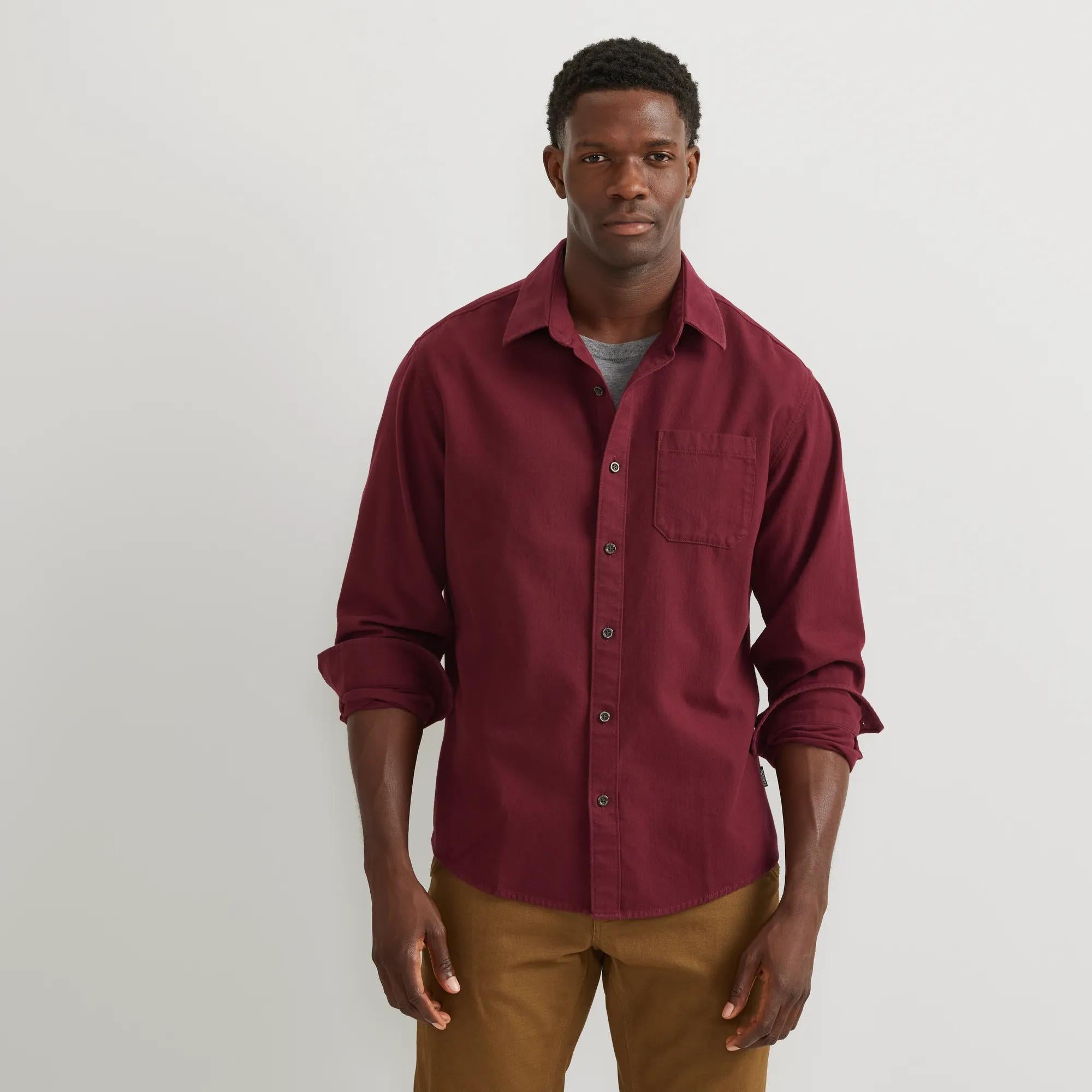 Eddie Bauer Men's LS Classic 1 Pocket Eddies Favoritef