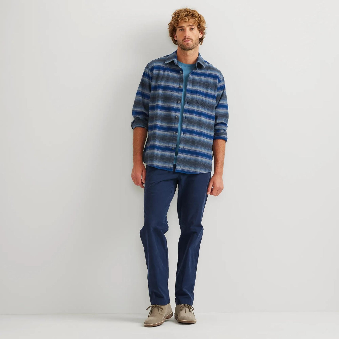 Men's Eddie's Favorite Flannel Relaxed Fit Shirt - Plaid-Dusty Blue-Regular-13