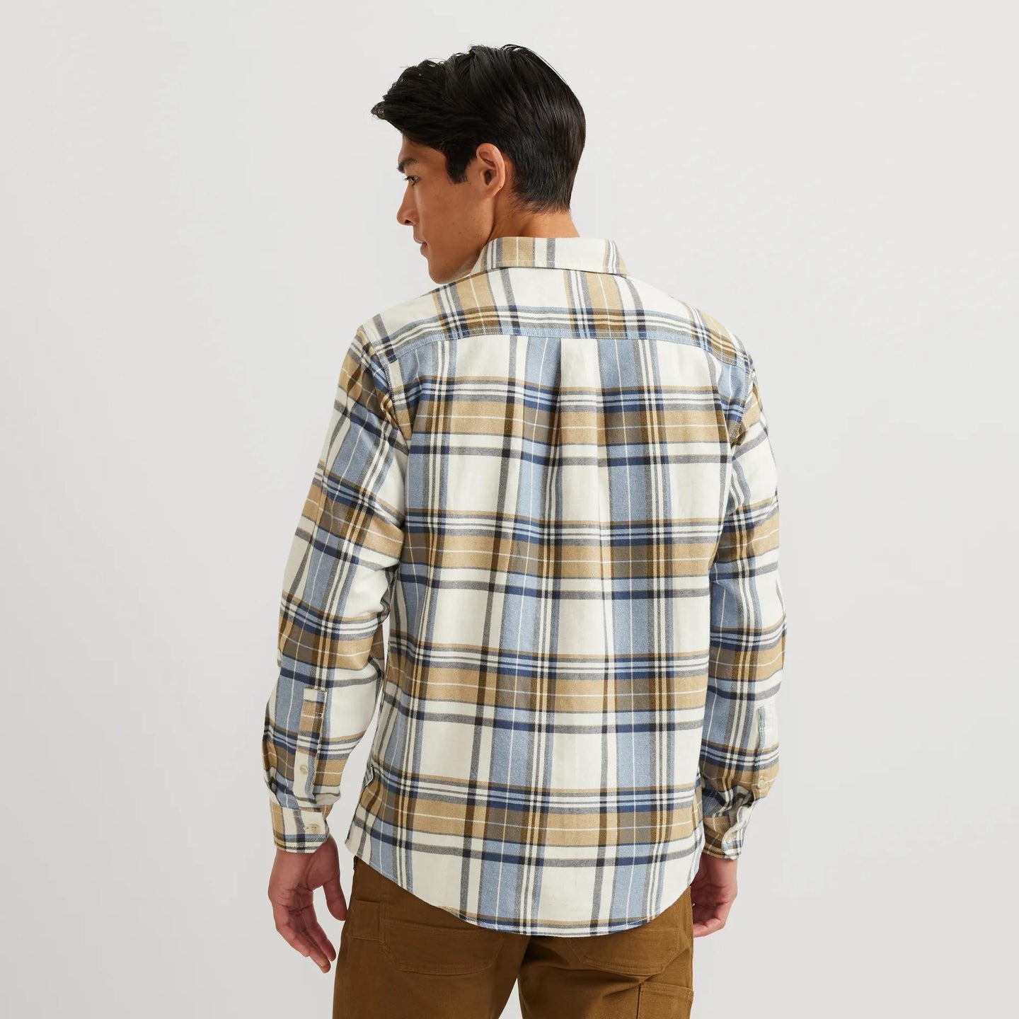 Men's Eddie's Favorite Flannel Relaxed Fit Shirt - Plaid-Cream Htr-Regular-10