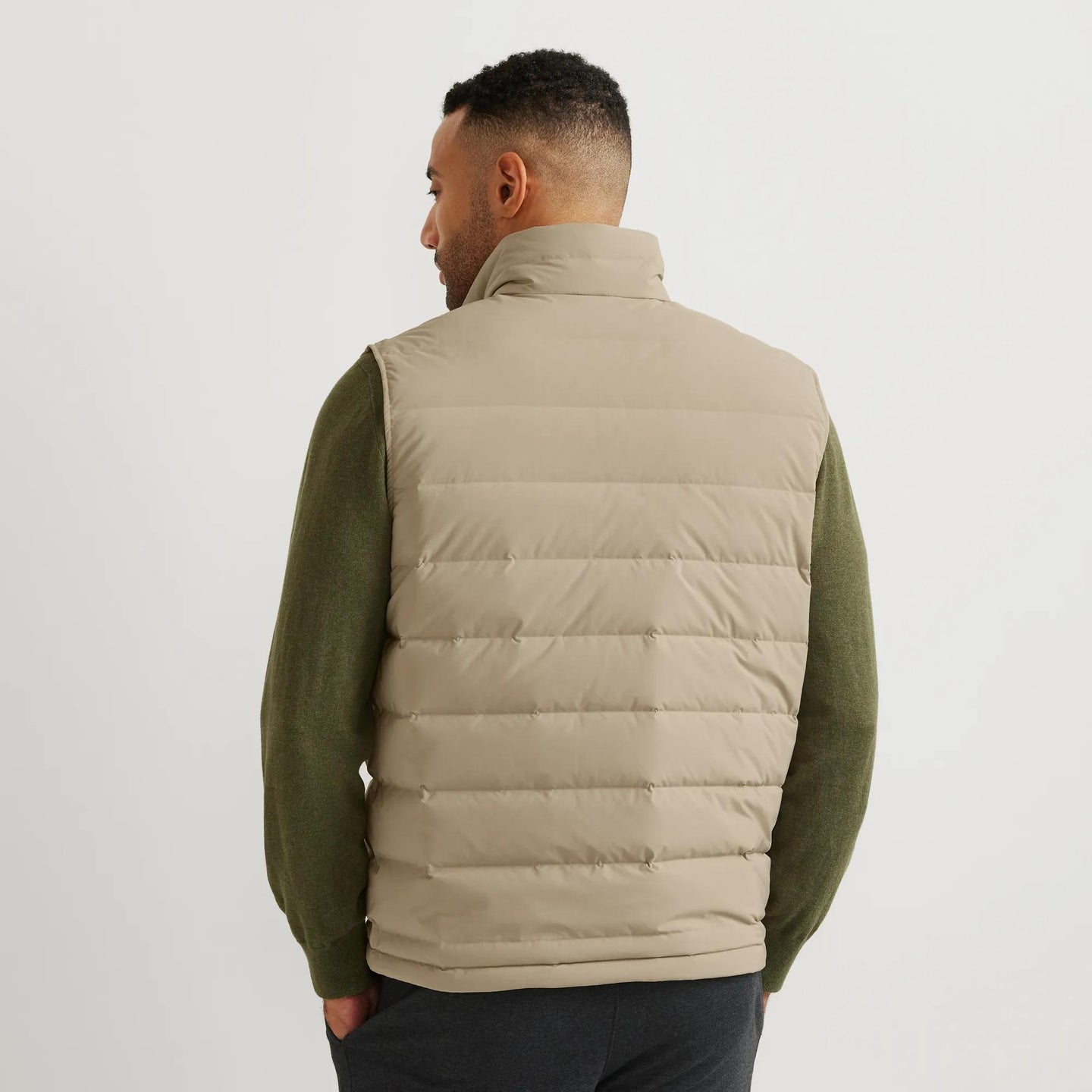 Men's EB Stretch Down Vest-Light Khaki-Regular-2