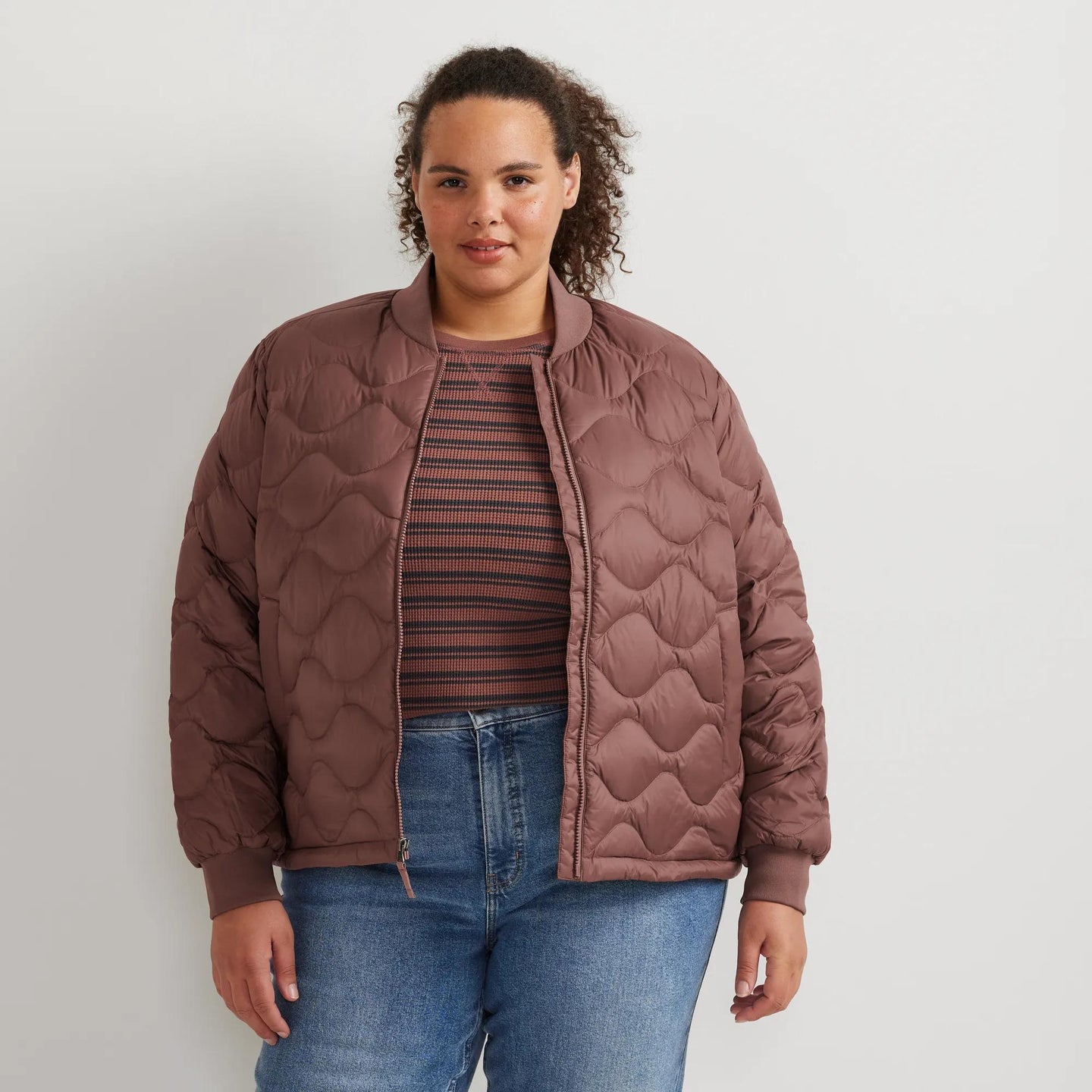 Women's Shaw Down Bomber Jacket-Plum-Plus-6