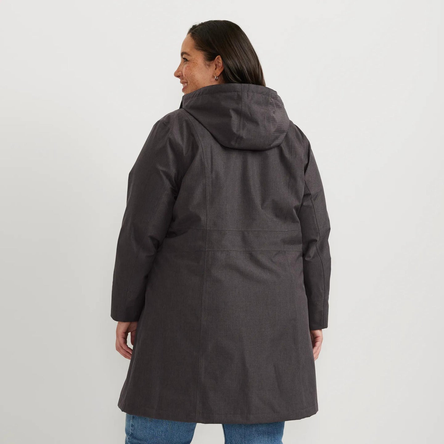 Women's Girl On The Go® Waterproof Hooded Trench Coat-Aubergine-Plus-15