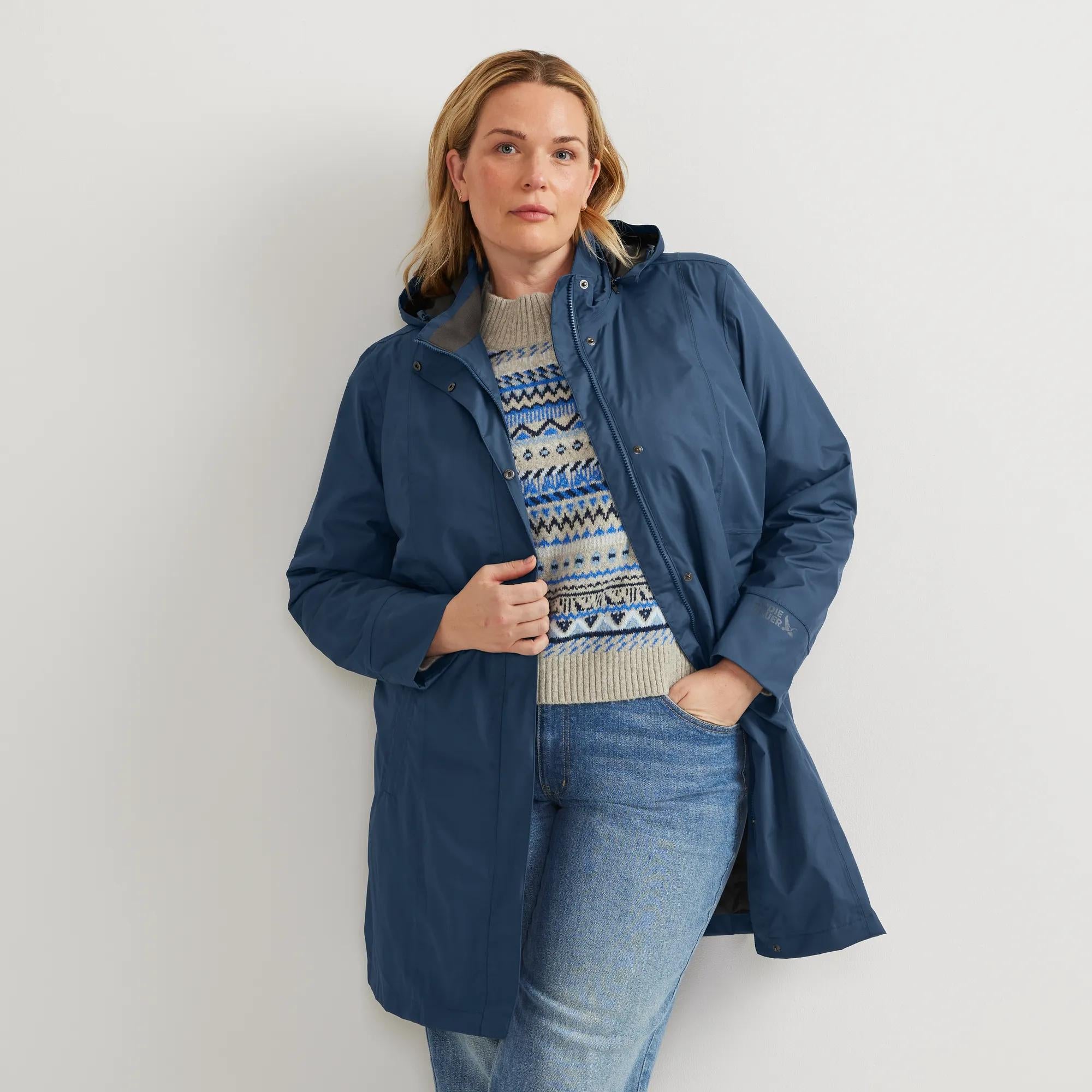 【Gabby】Eddie Bauer ロングコート　ネイビー　THEMOL Eddie Bauer Women's Trnch We Gotg