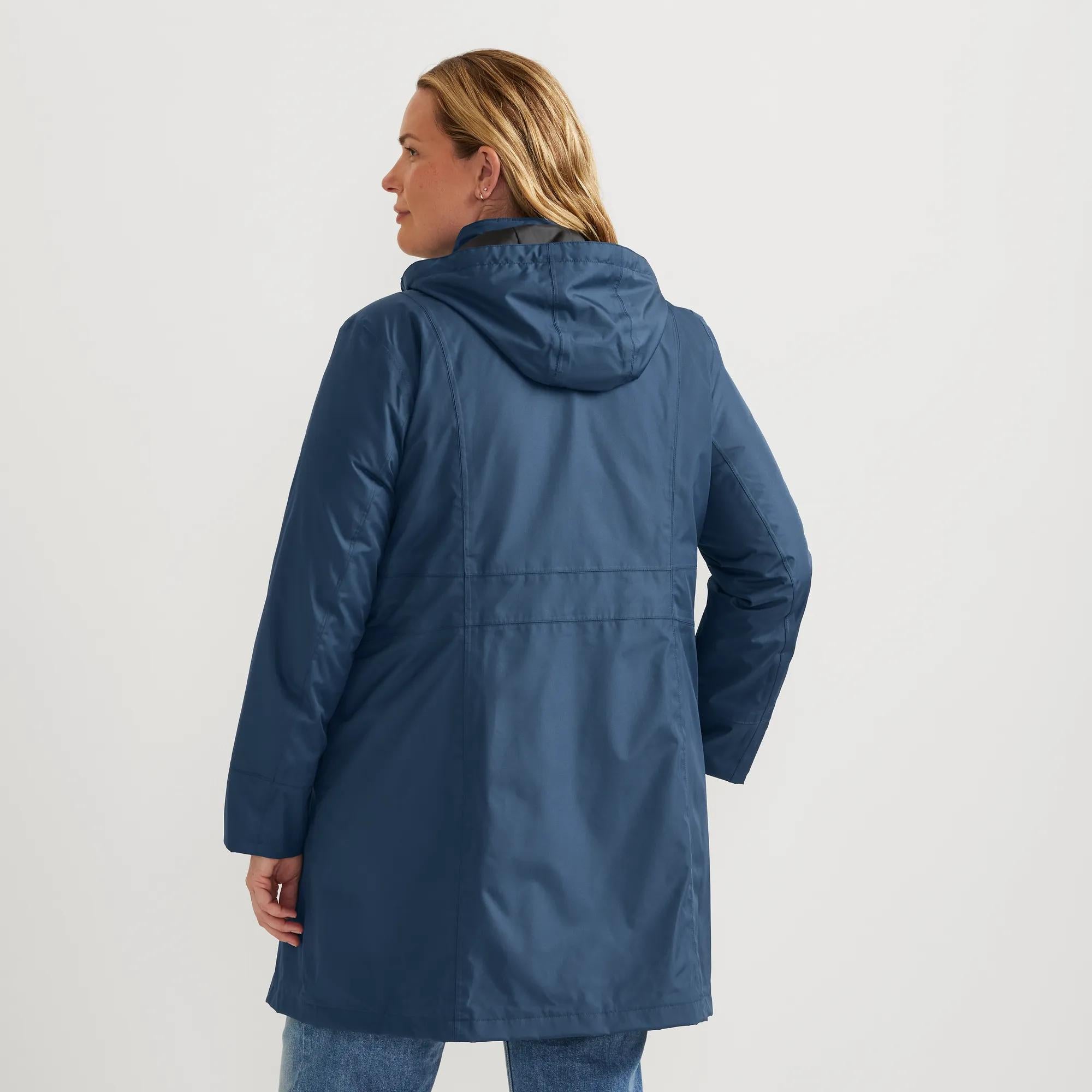 【Gabby】Eddie Bauer ロングコート　ネイビー　THEMOL eb531_riverblue_model_front_00