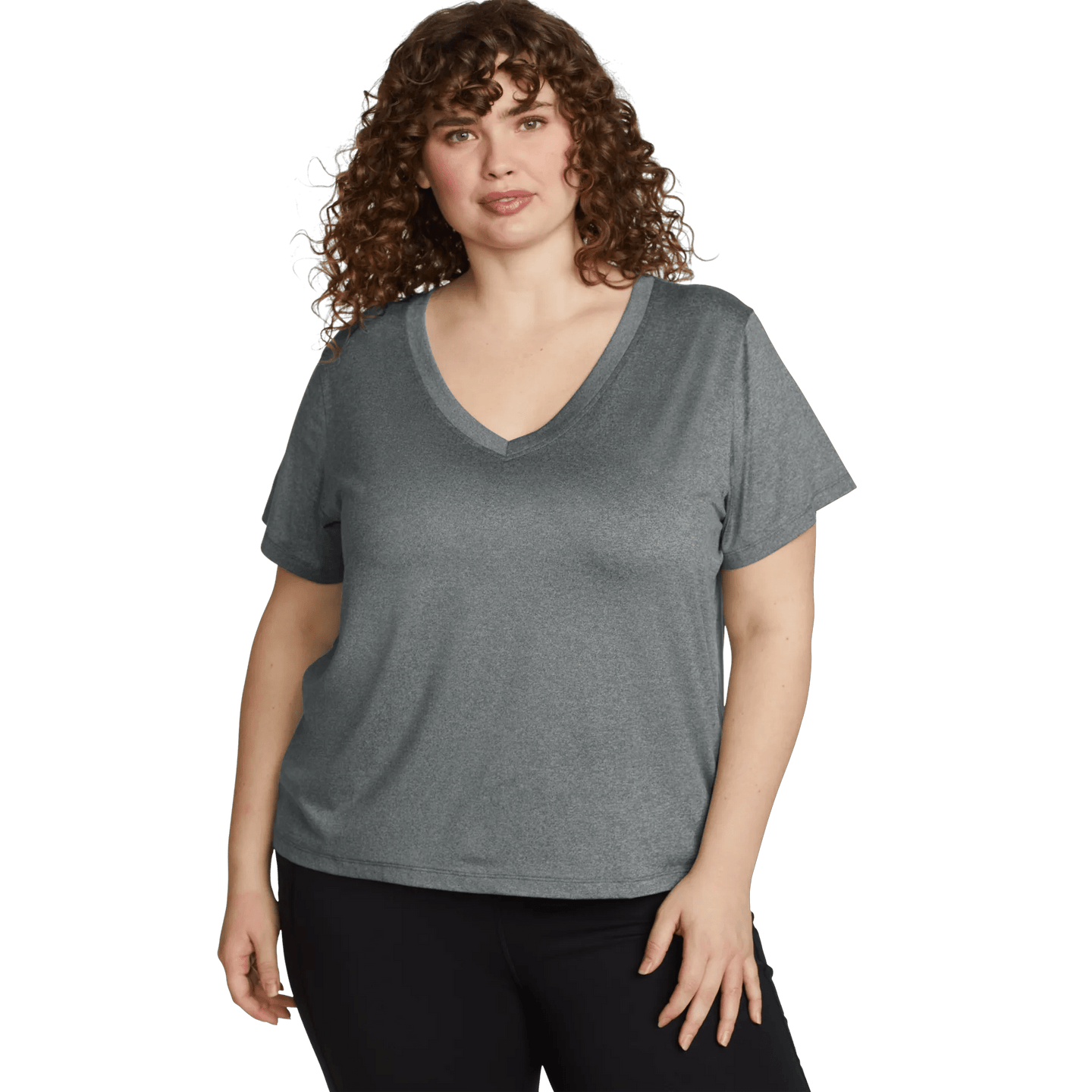 Women's Surreal Travel V-Neck T-Shirt-Slate-Plus-5