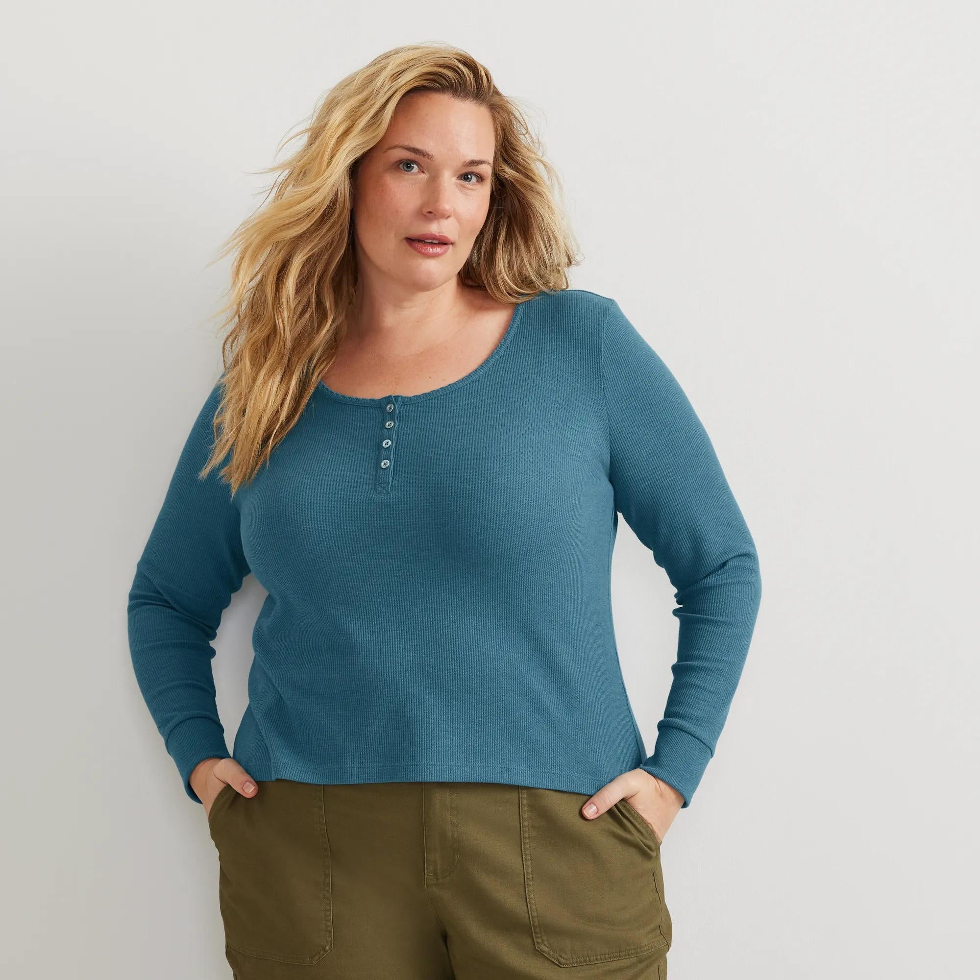 トップス old eddiebauer thermal striped henr Eddie Bauer Women's Infinity Thermal Henley