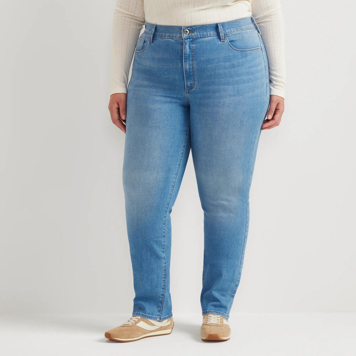 Women's Venture Stretch High-Rise Straight Leg Jeans-Creek-Plus-3