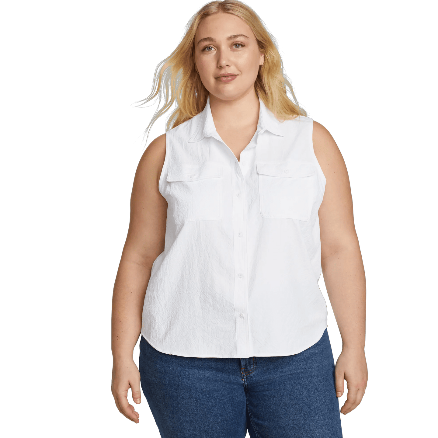 Women's Sleeveless Mountain Shirt 3.0 - Solid-White-Plus-28