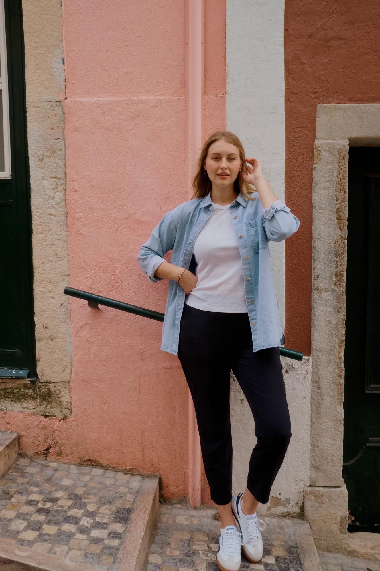 Women's Denim Overshirt-Bleached-Regular-4