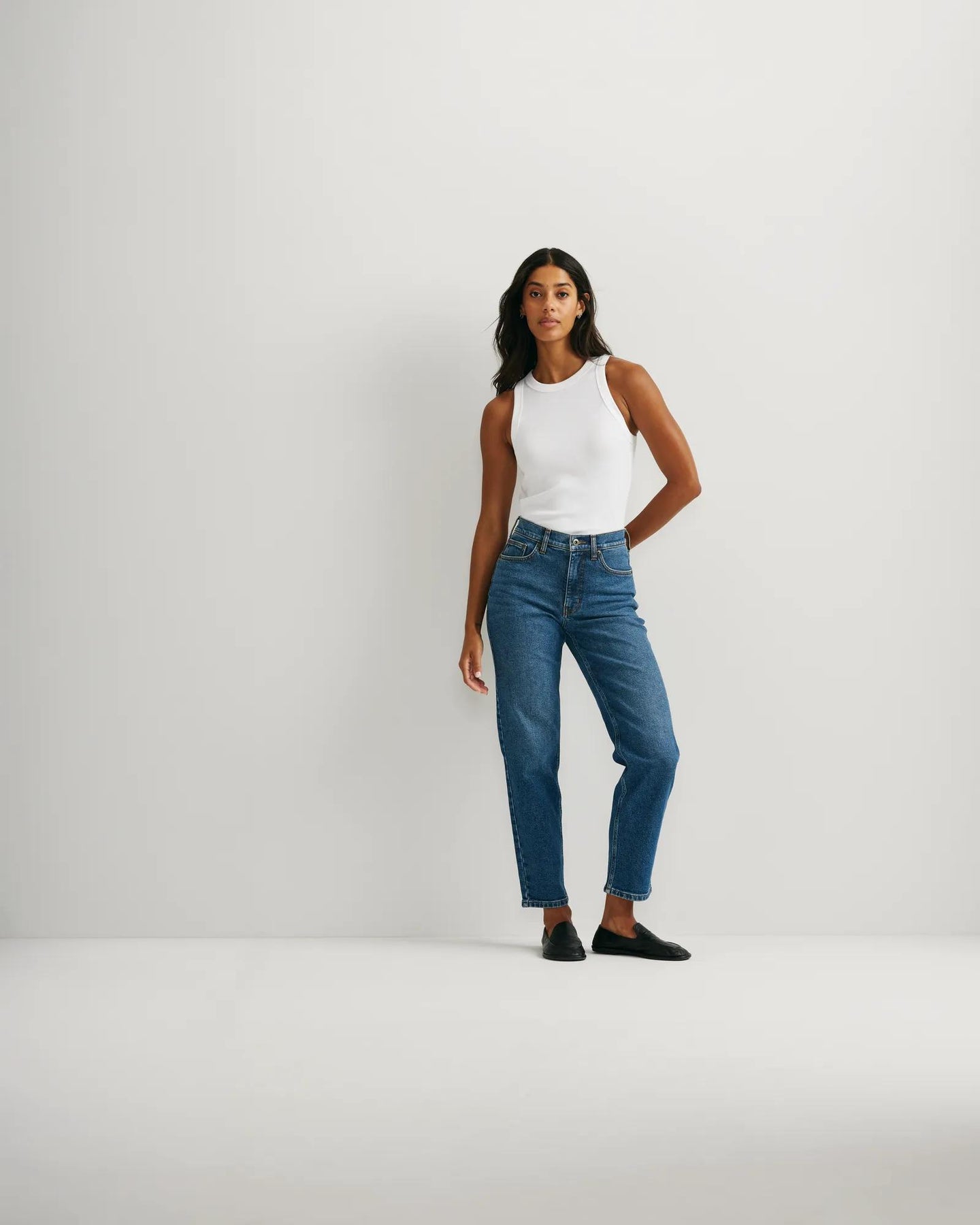 Women's Authentic High-Rise Straight Leg Jeans-Indigo Blue-Regular-19