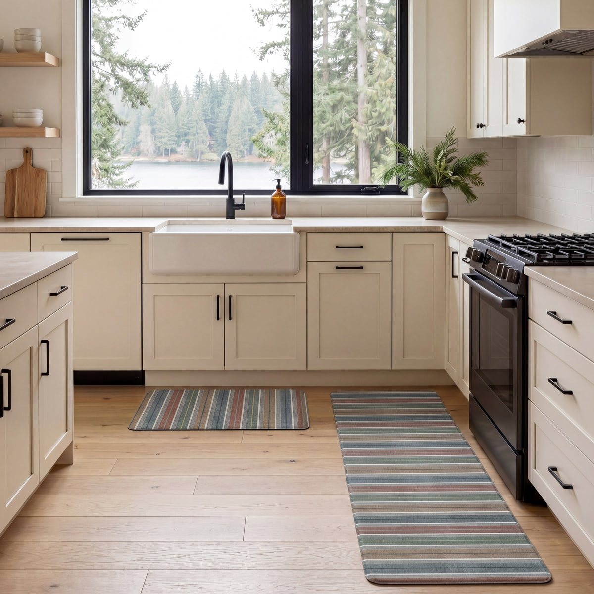 Anti-Fatigue Holiday Vintage Stripes Kitchen Mats