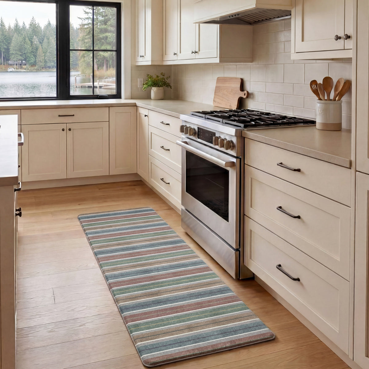 Anti-Fatigue Holiday Vintage Stripes Kitchen Mats