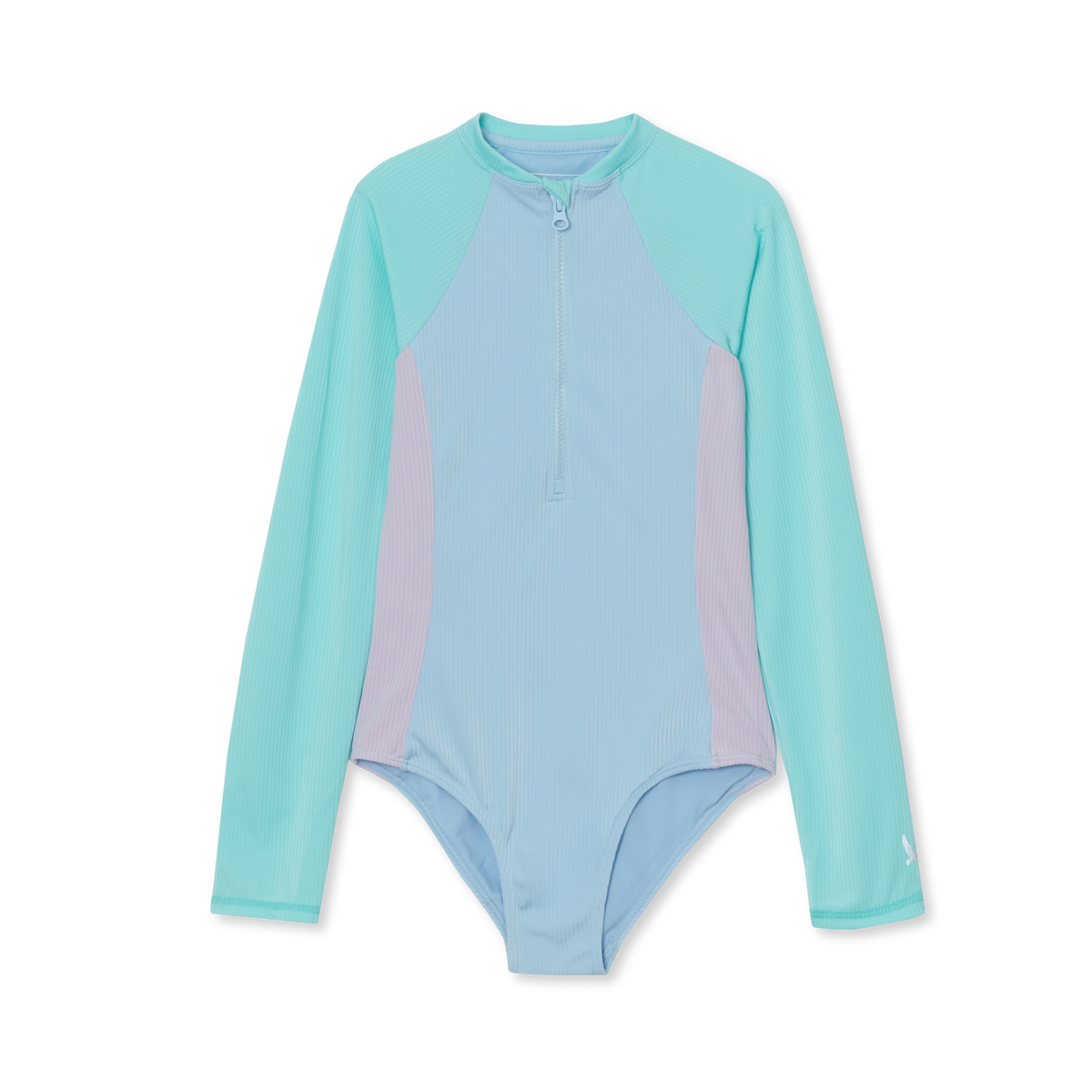 Girls Sea Spray LS One PC Zip Front Swimsuit