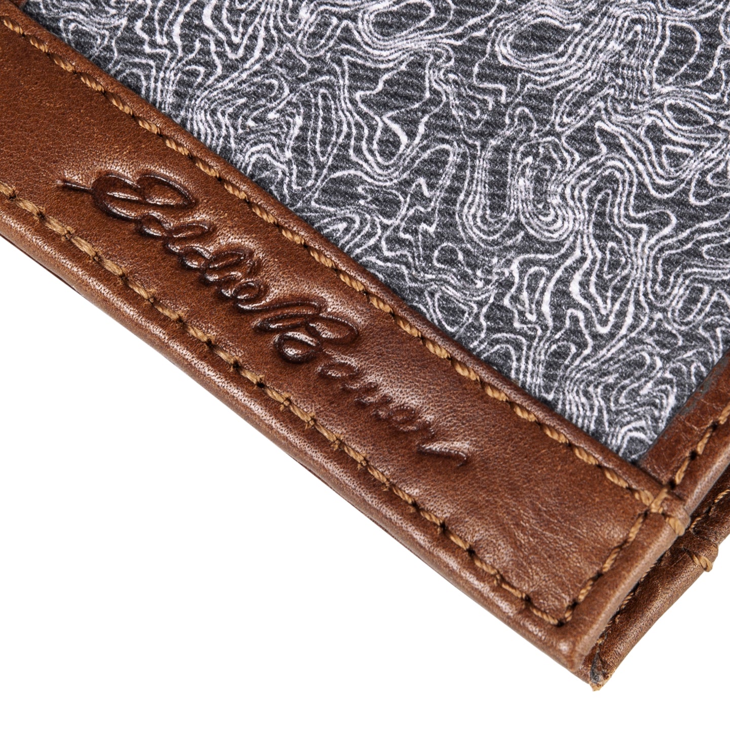 Pioneer Leather And Printed Cotton Canvas Passcase Wallet-Gray-3
