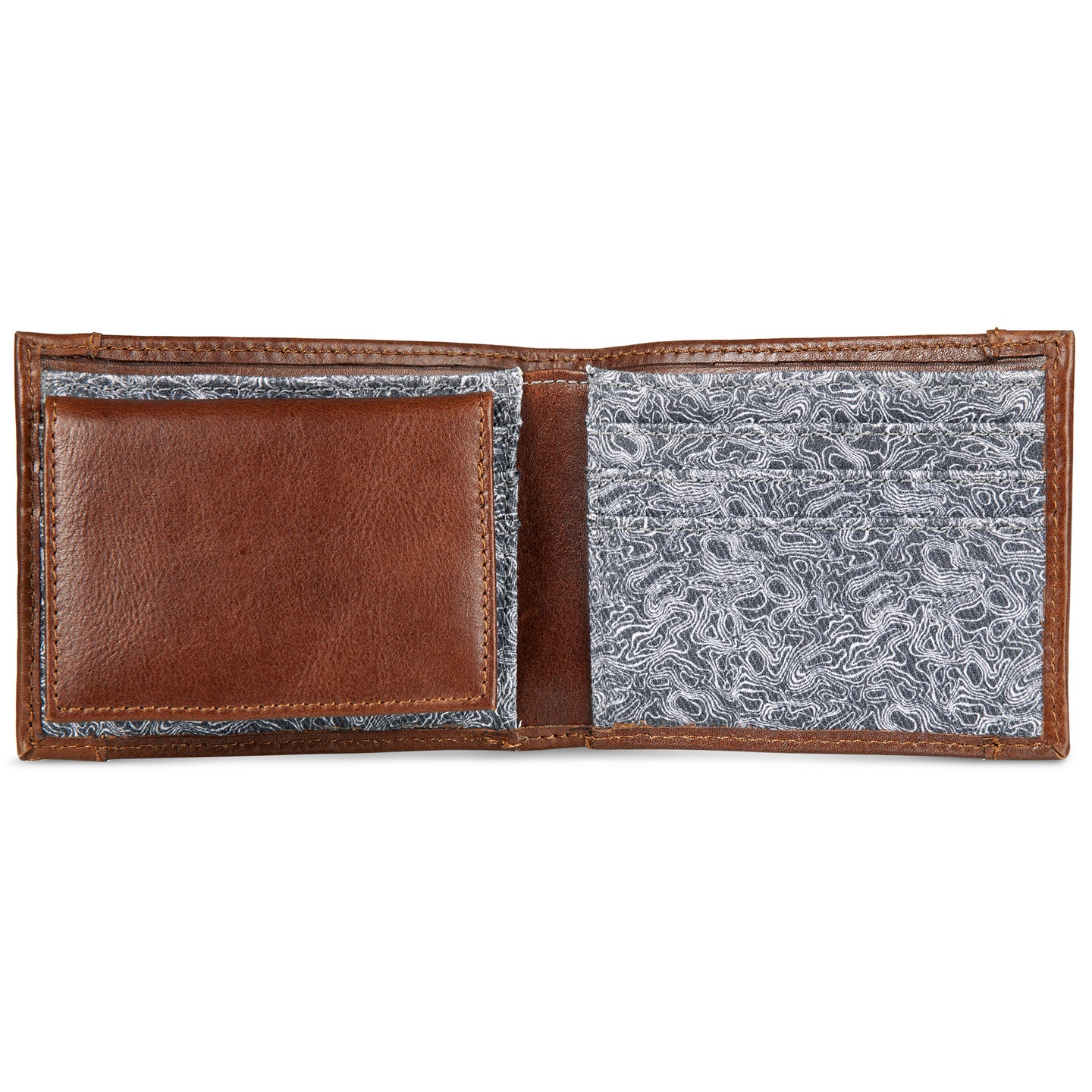 Pioneer Leather And Printed Cotton Canvas Passcase Wallet-Gray-5