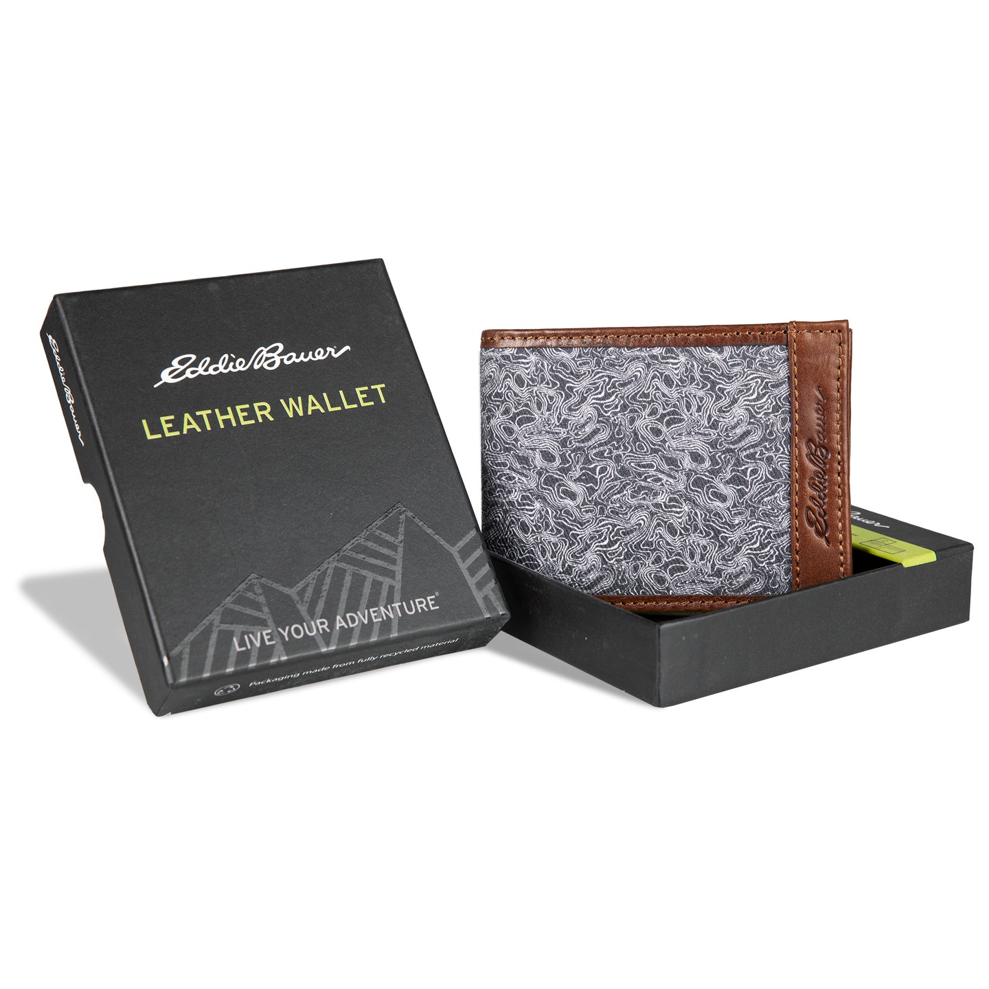 Pioneer Leather And Printed Cotton Canvas Passcase Wallet-Gray-9