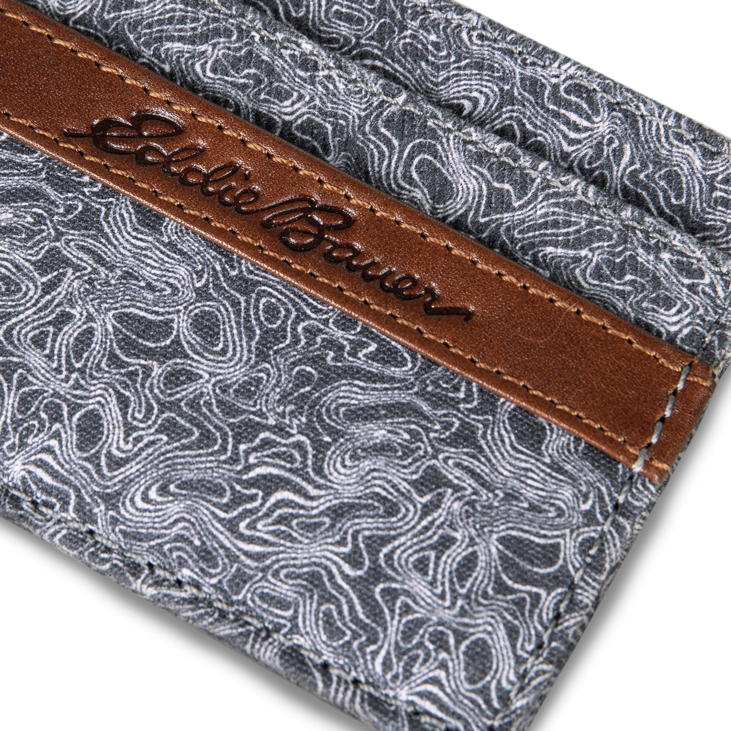 Pioneer Leather And Printed Cotton Canvas Card Case-Gray-3