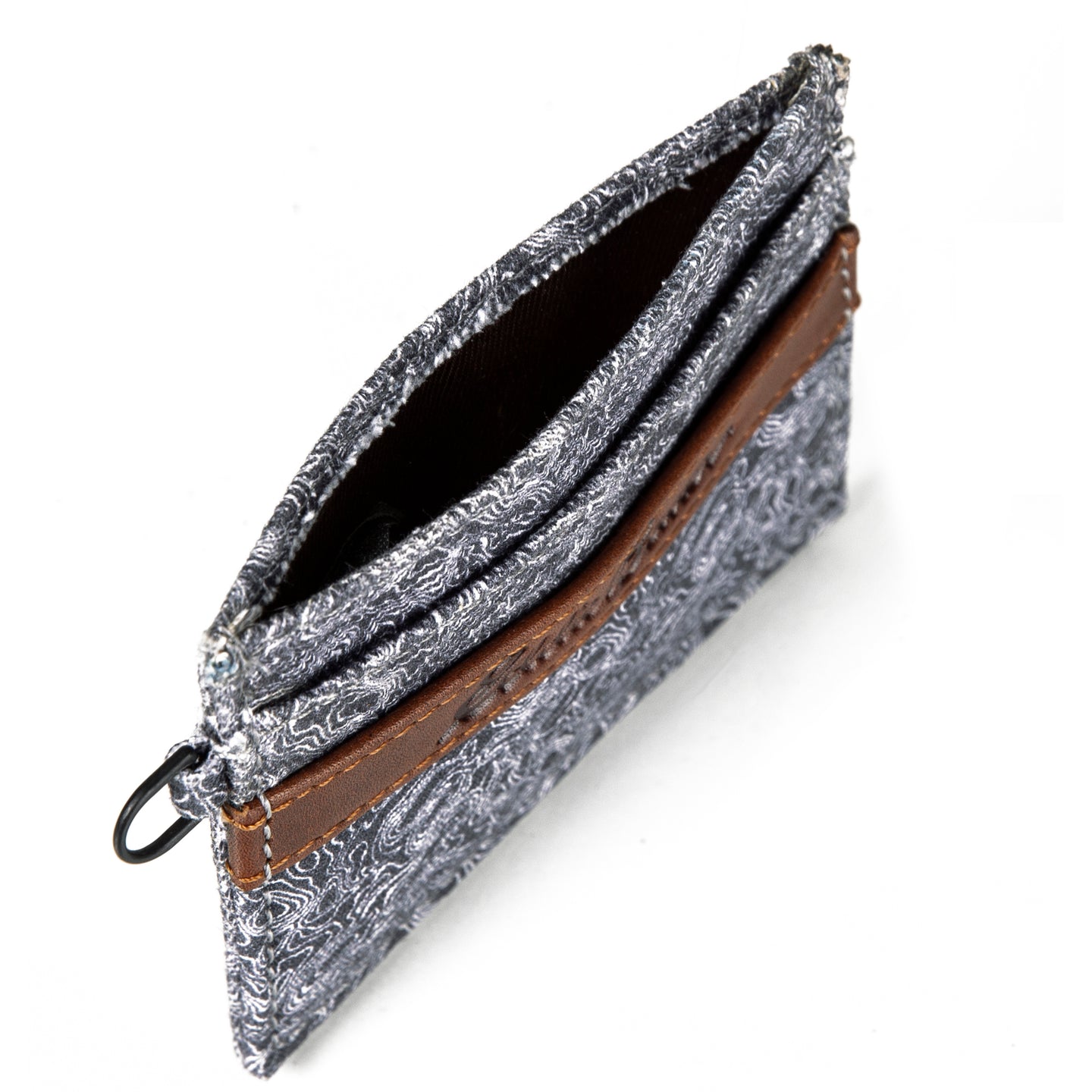 Pioneer Leather And Printed Cotton Canvas Card Case-Gray-4