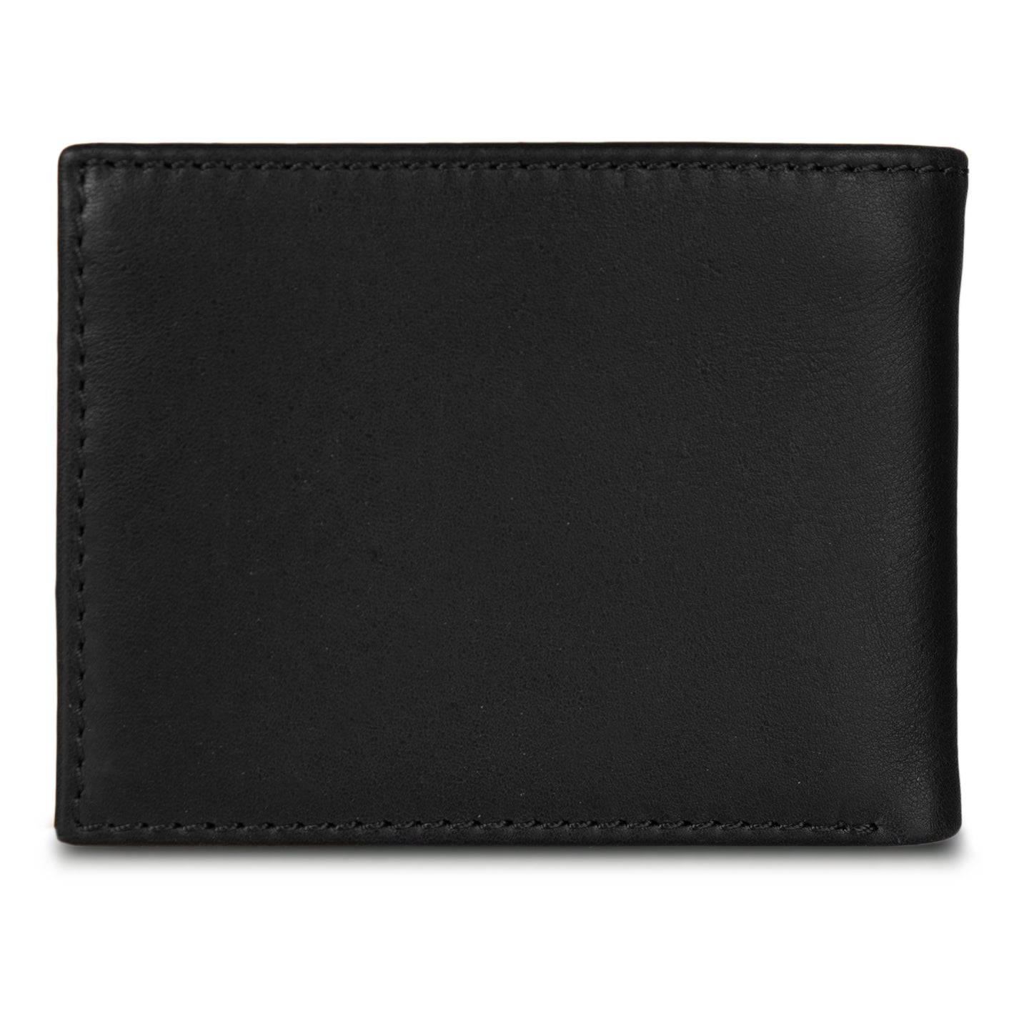 Eb Signature Logo Leather Flip Id Bifold Wallet-Black-4