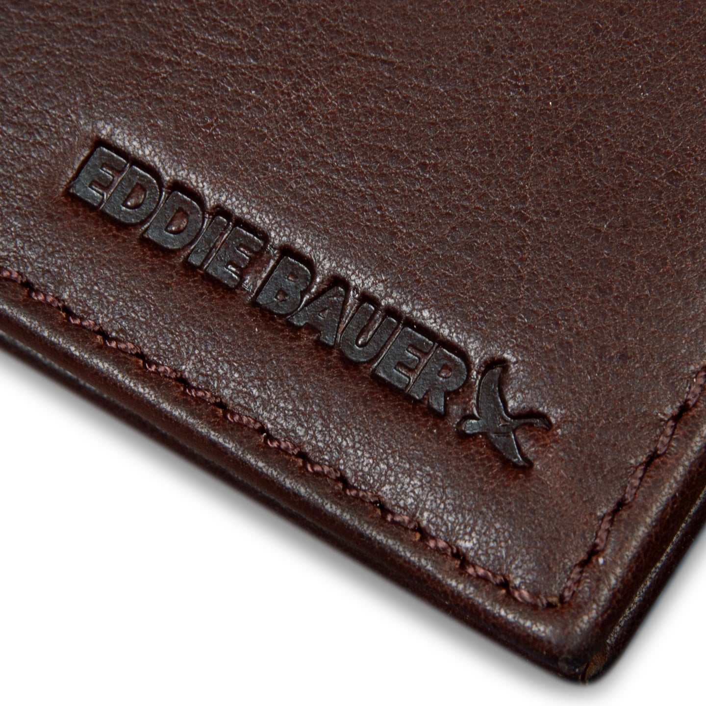 Eb Signature Logo Leather Flip Id Bifold Wallet-Black-8