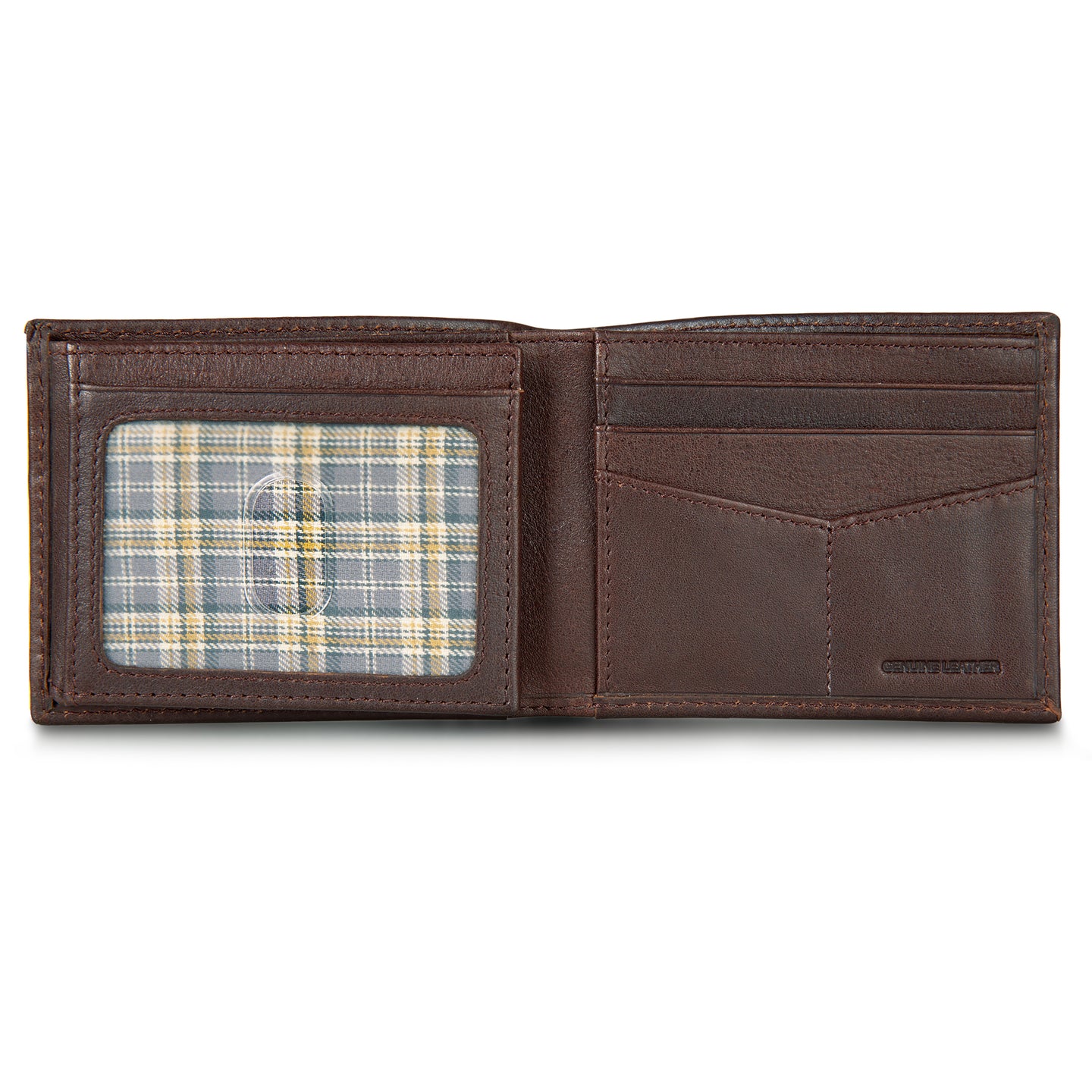 Eb Signature Logo Leather Flip Id Bifold Wallet-Black-11