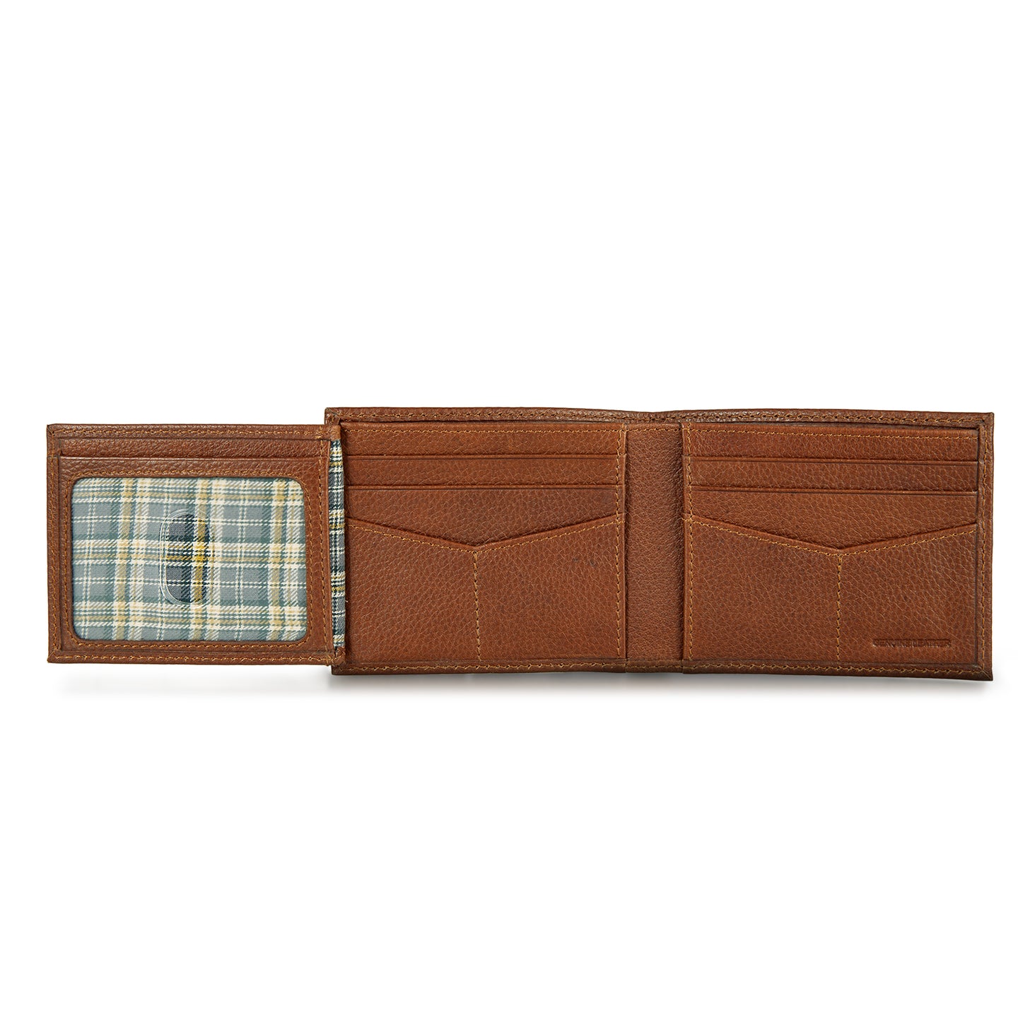 Eb Signature Logo Leather Flip Id Bifold Wallet-Black-15