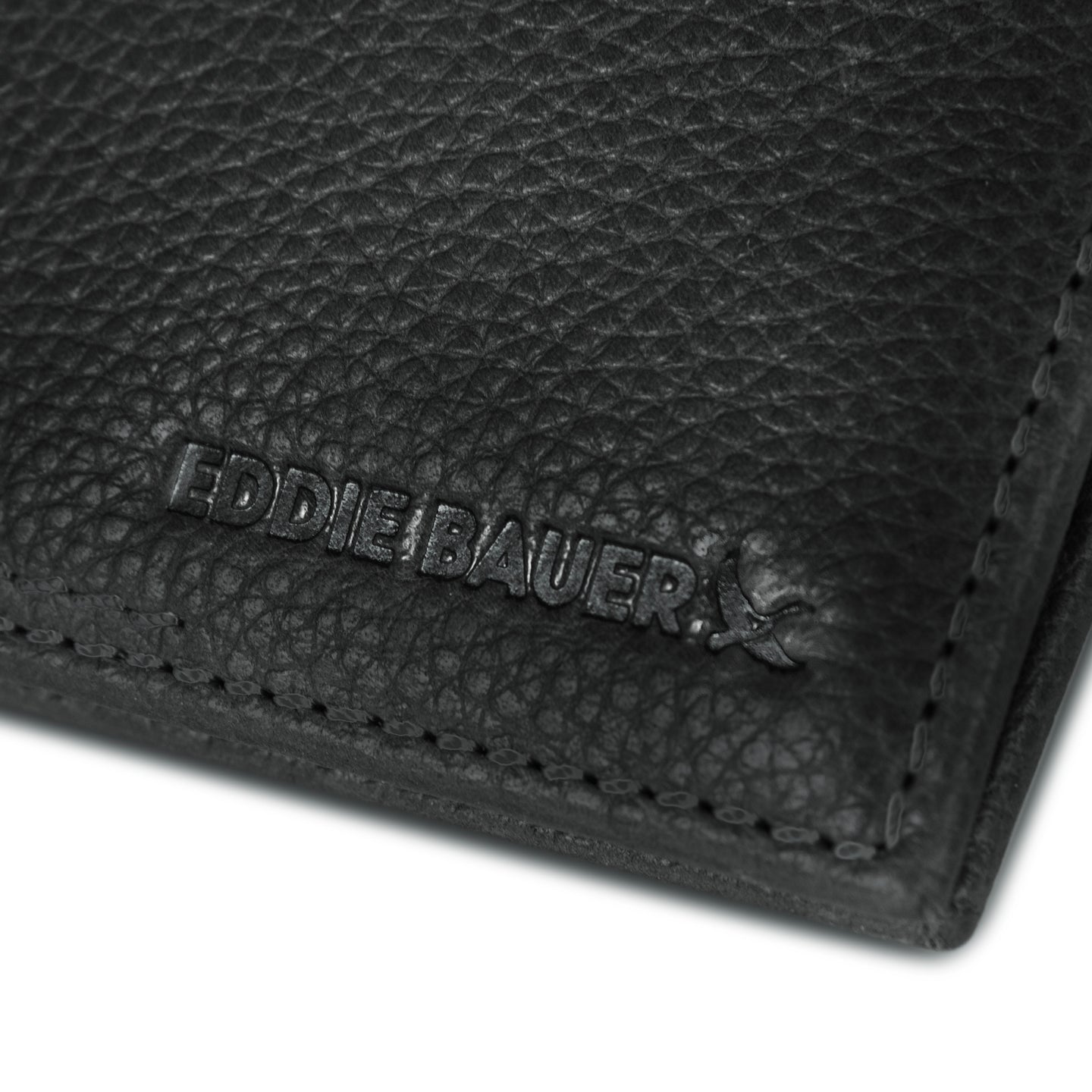 Eb Signature Logo Leather Trifold Wallet-Black-8
