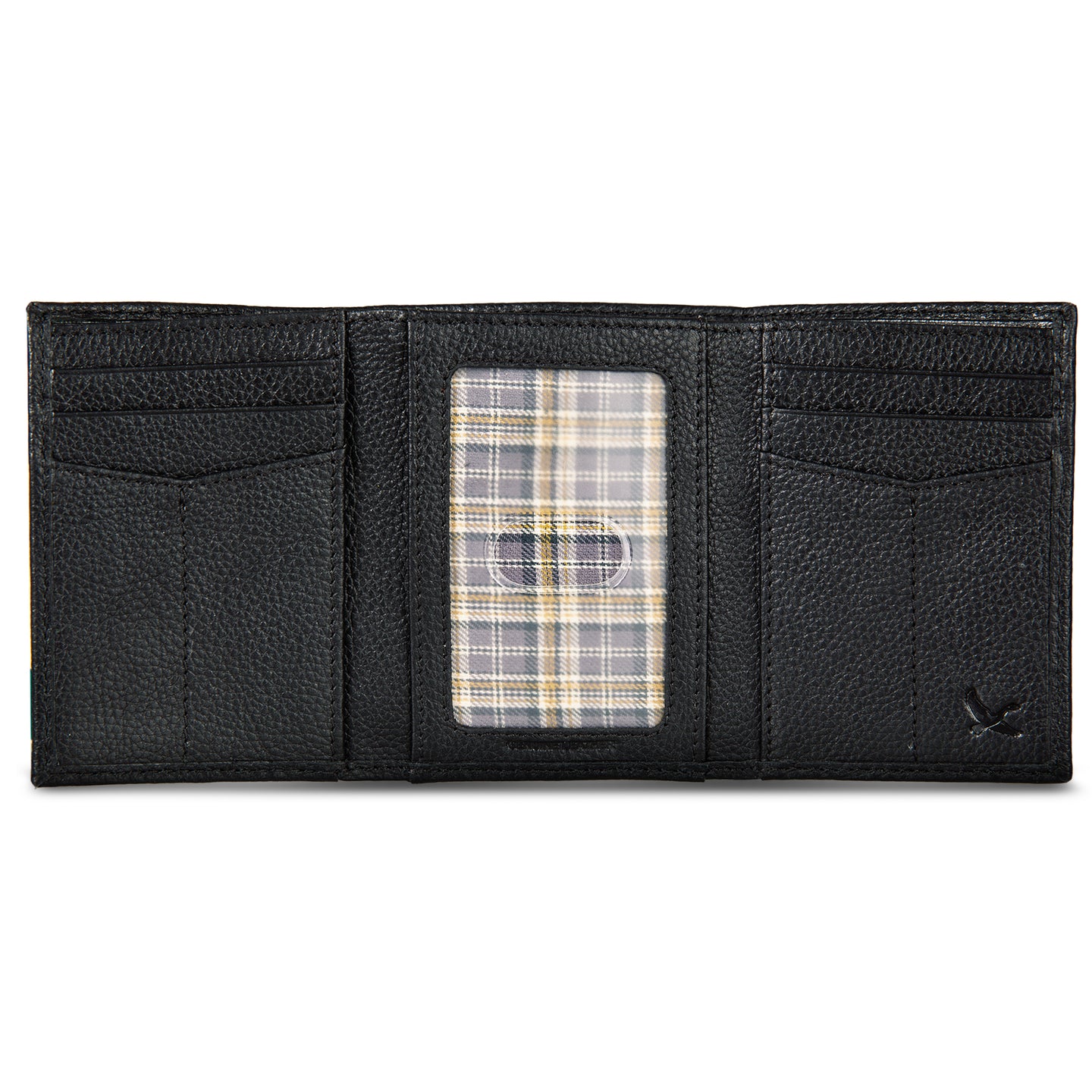 Eb Signature Logo Leather Trifold Wallet-Black-12