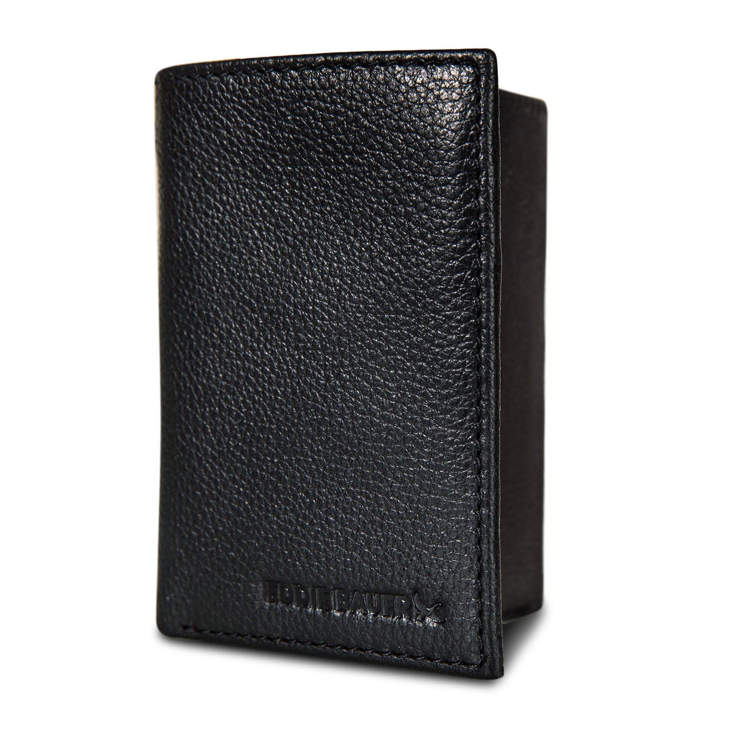 Eb Signature Logo Leather Trifold Wallet-Black-24