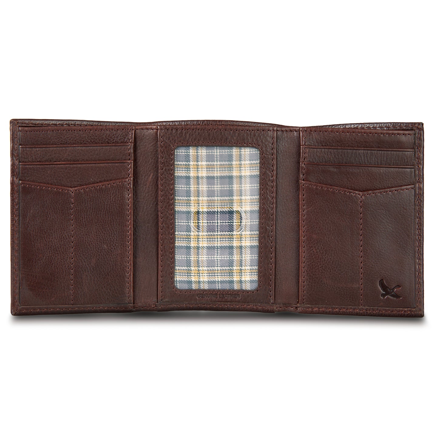 Eb Signature Logo Leather Trifold Wallet-Black-13