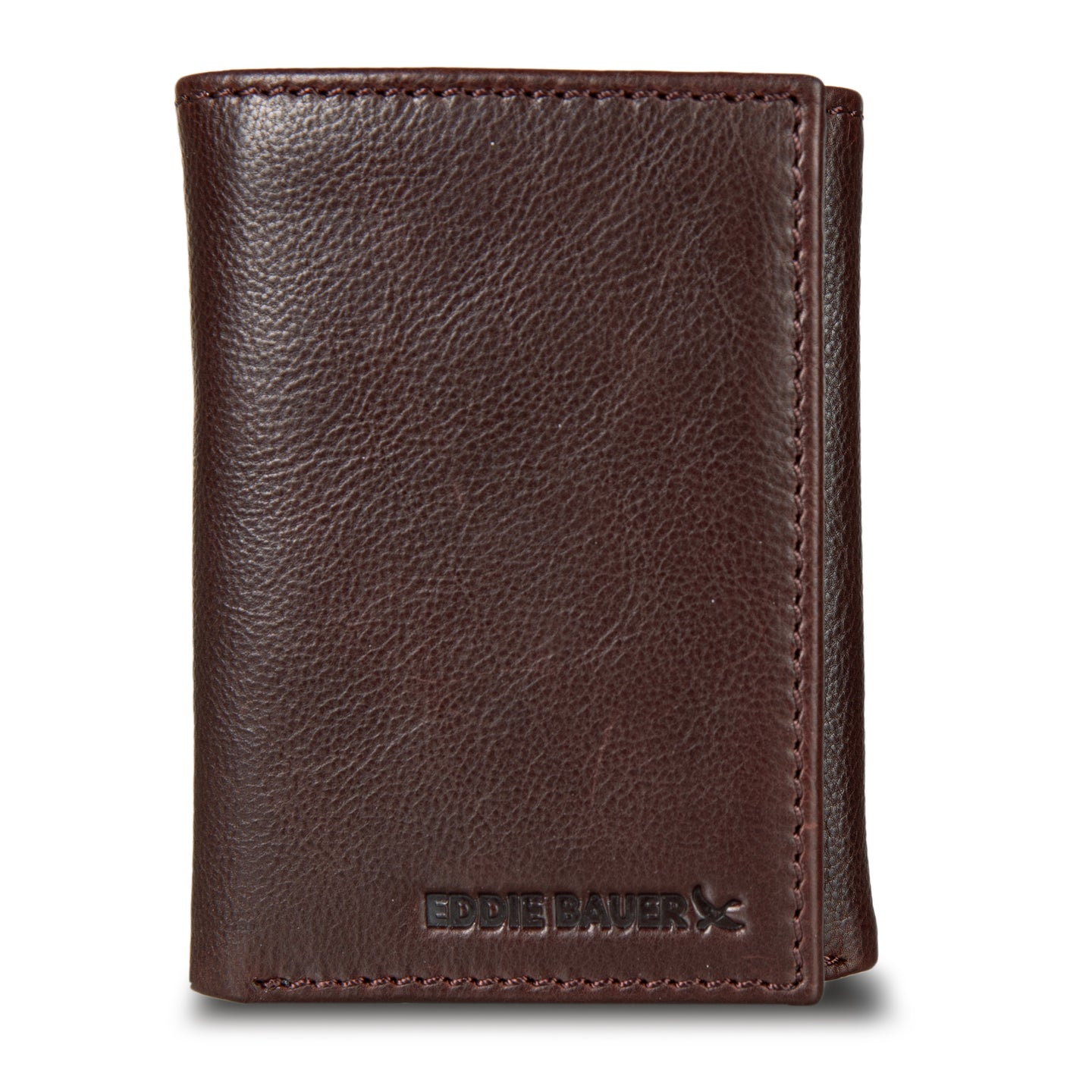 Eb Signature Logo Leather Trifold Wallet-Black-2