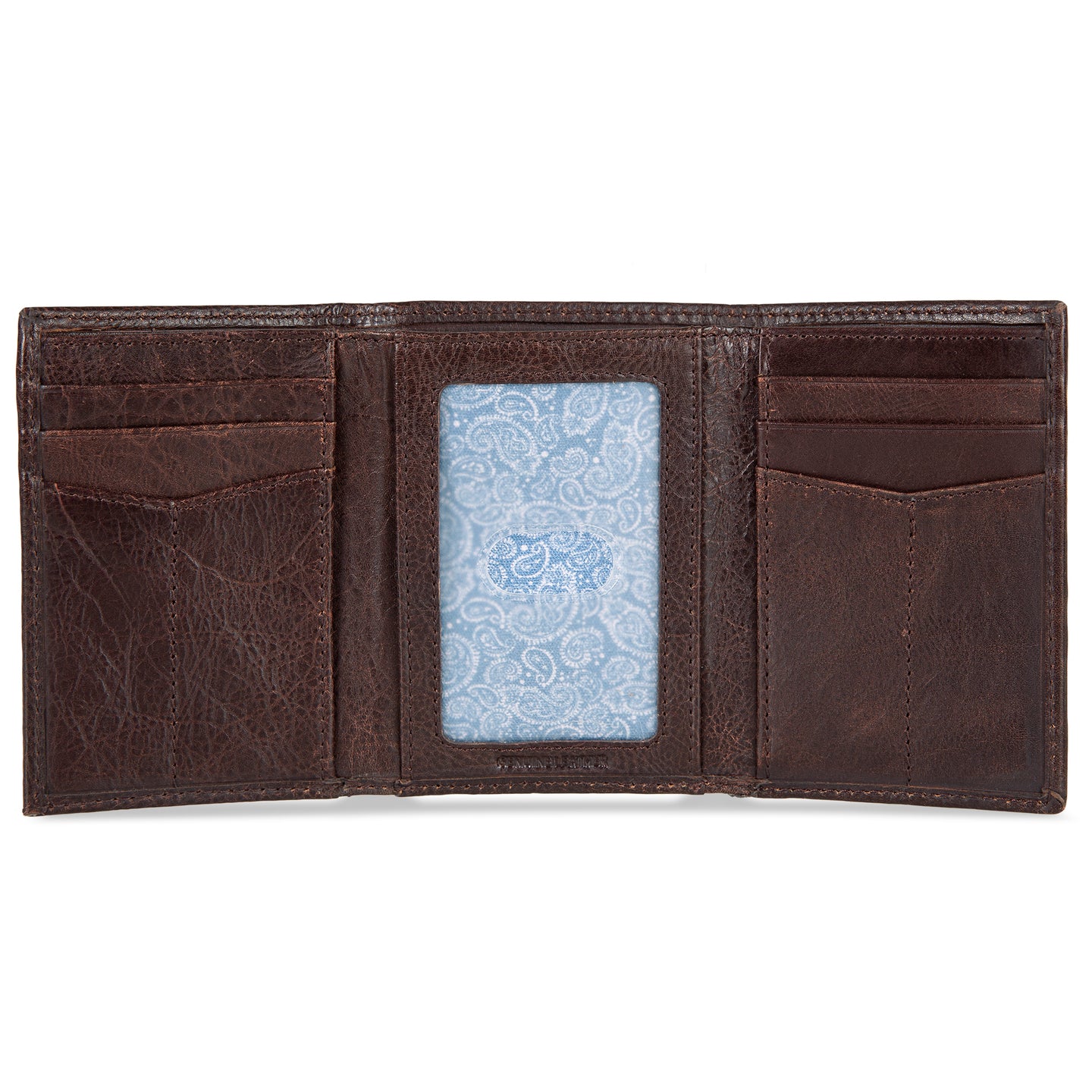 Eb Signature Logo Leather Trifold Wallet-Black-18